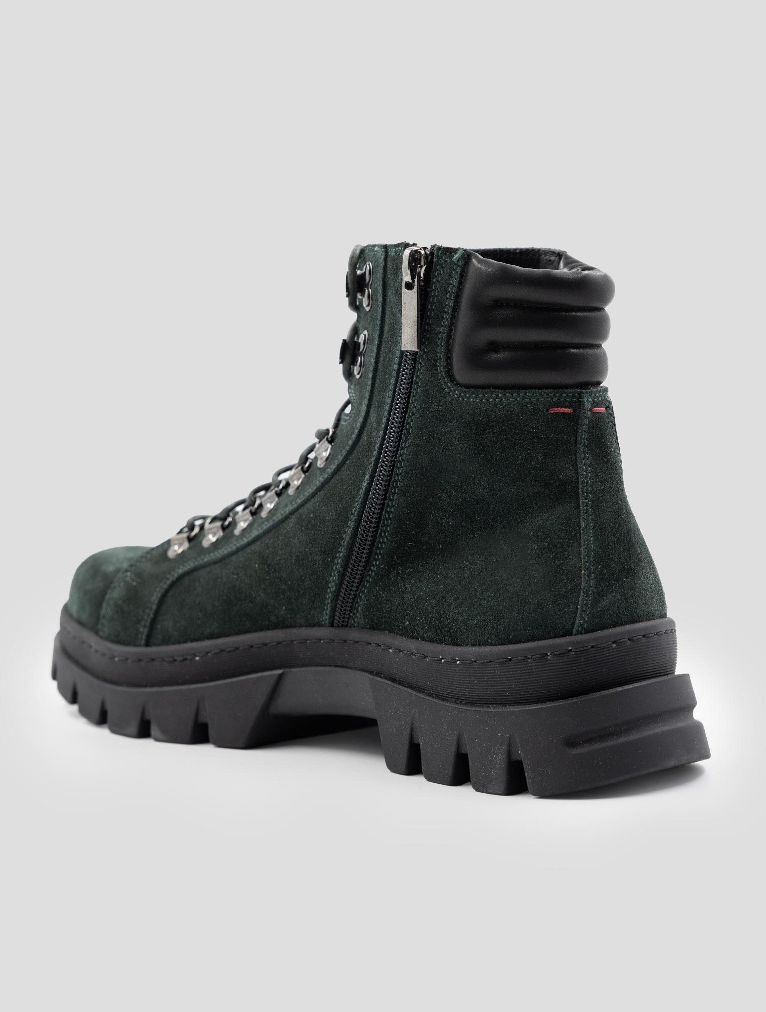 Kiton Green Leather Suede Boots