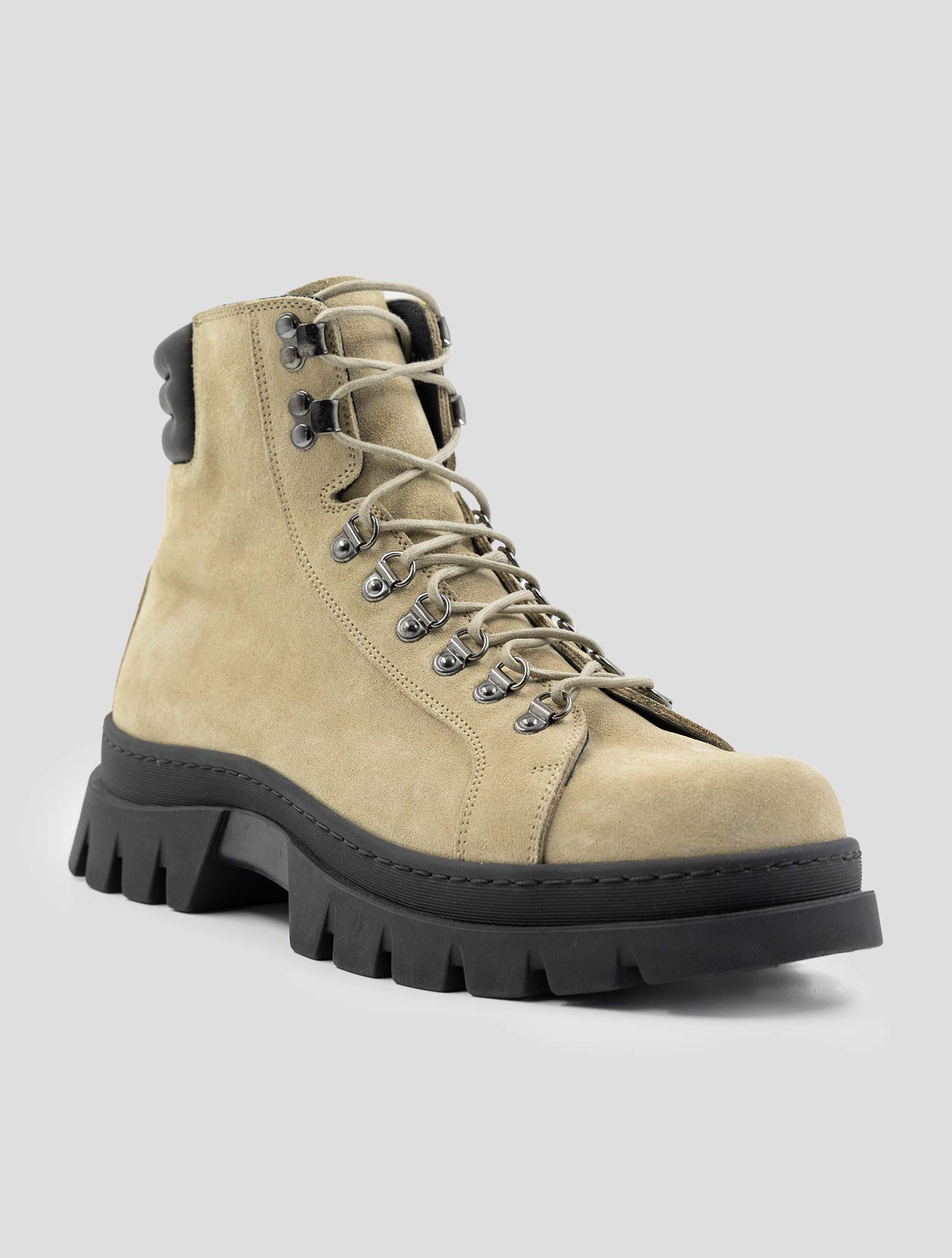 Kiton Beige Leather Suede Boots