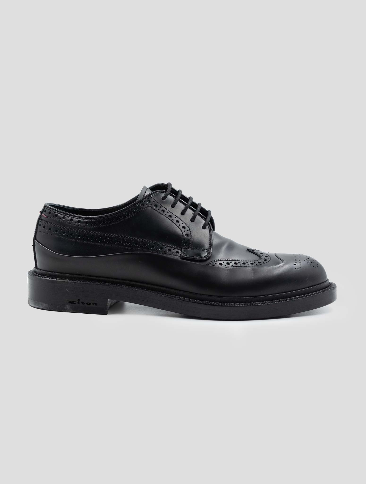Kiton Black Leather Dress Shoes