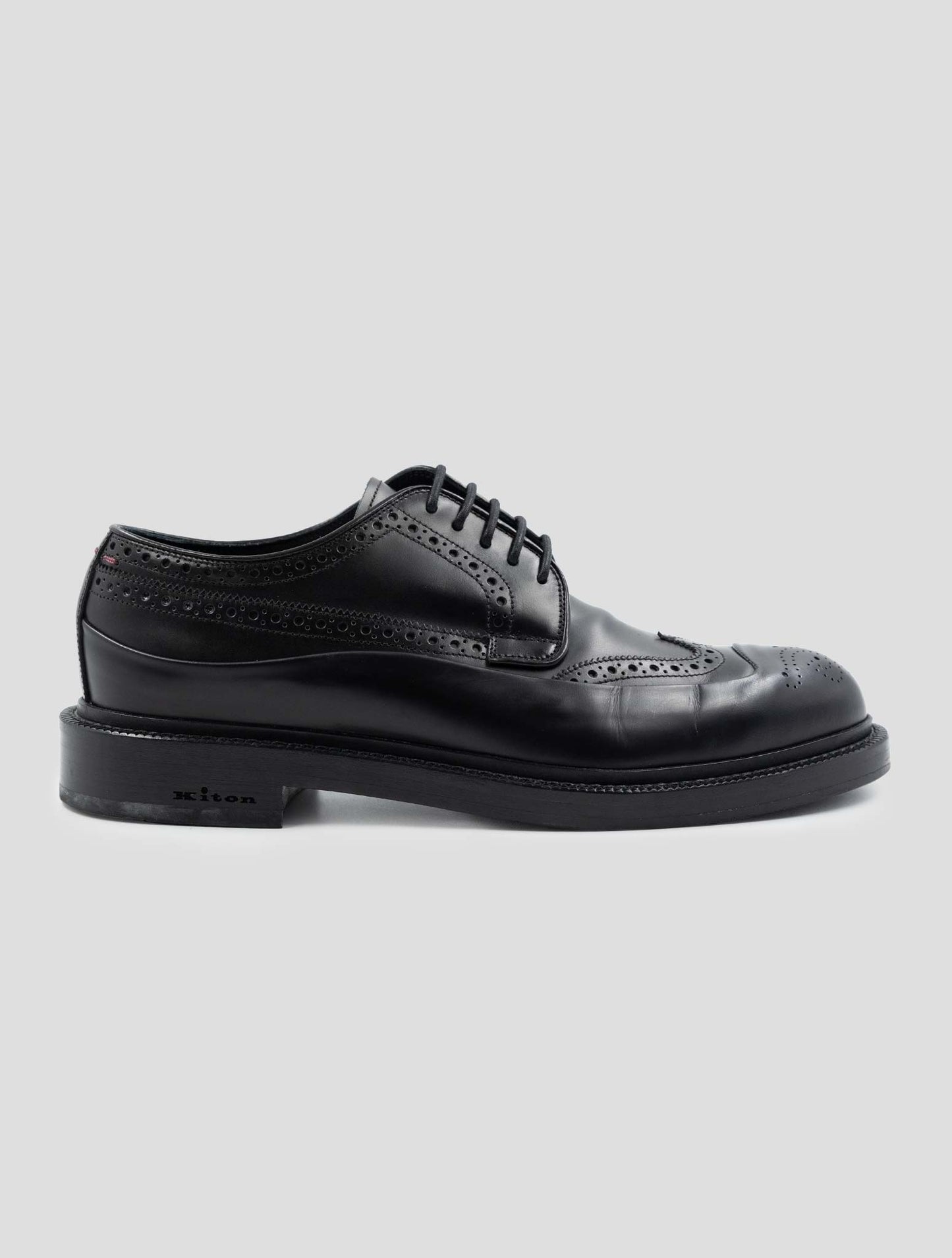 Kiton Black Leather Dress Shoes