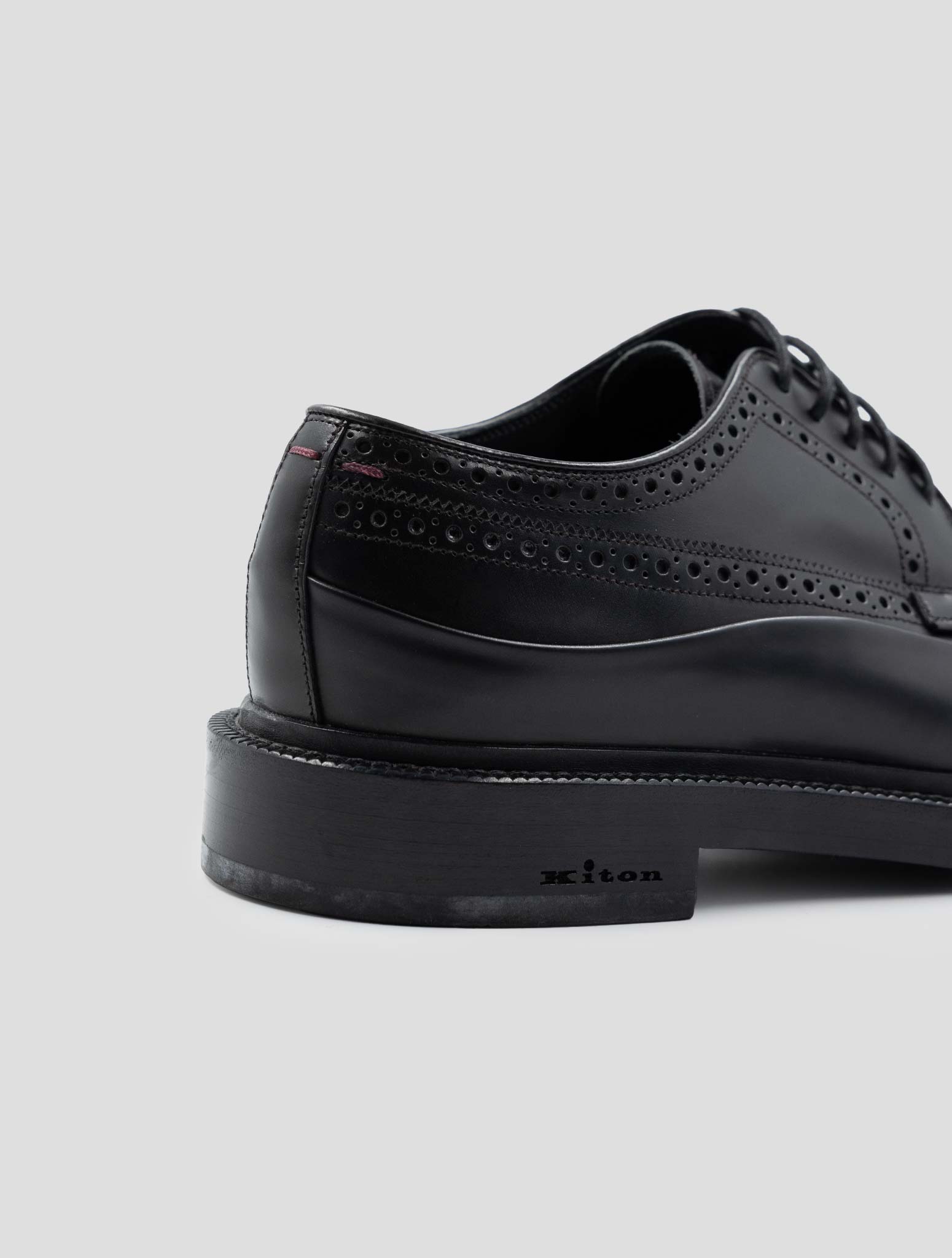 Kiton Black Leather Dress Shoes