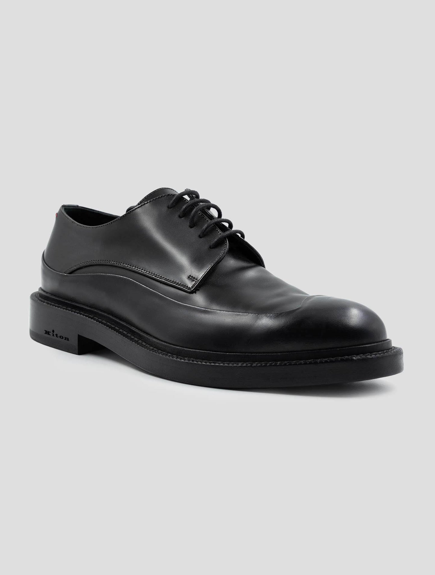 Kiton Black Leather Dress Shoes