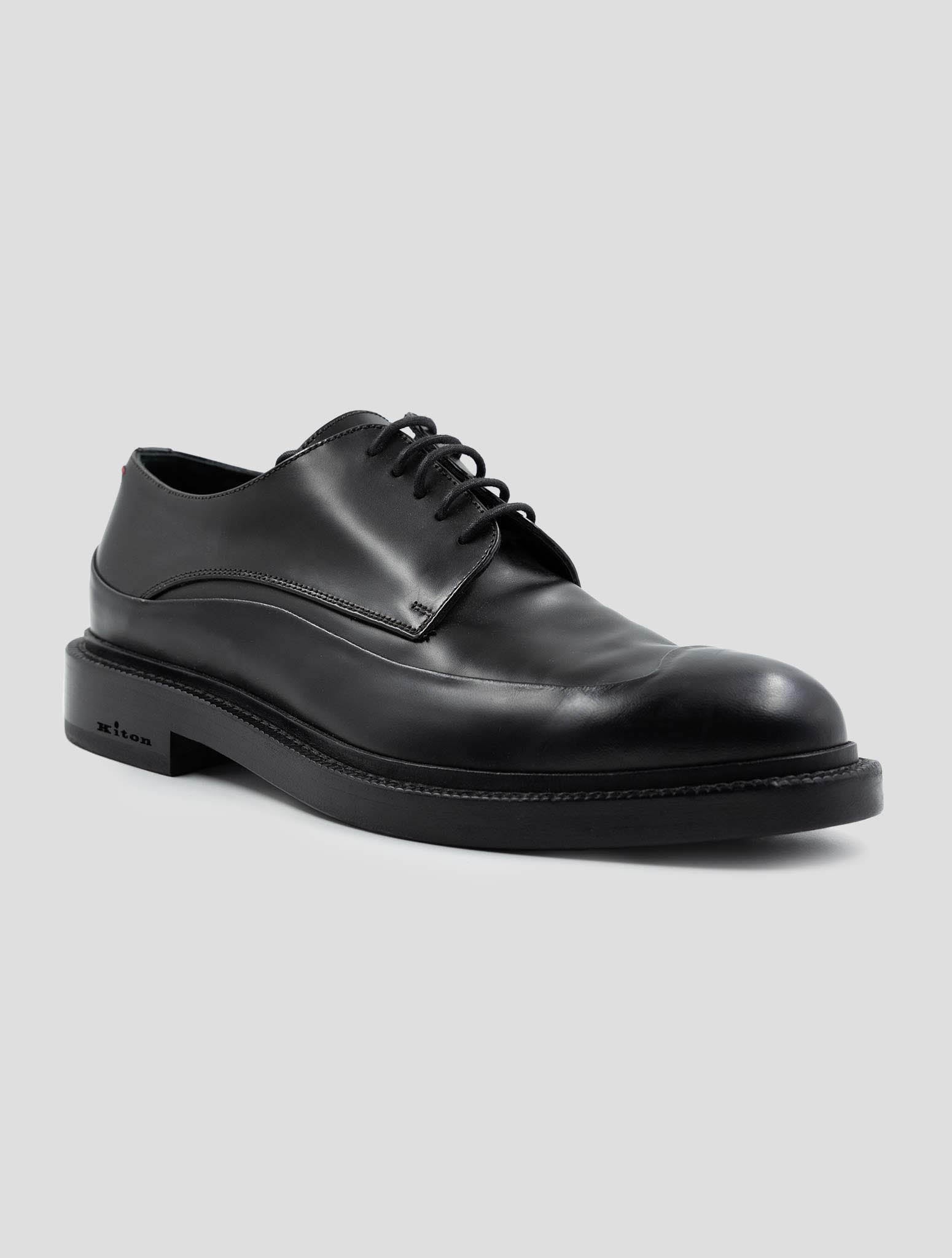 Kiton Black Leather Dress Shoes