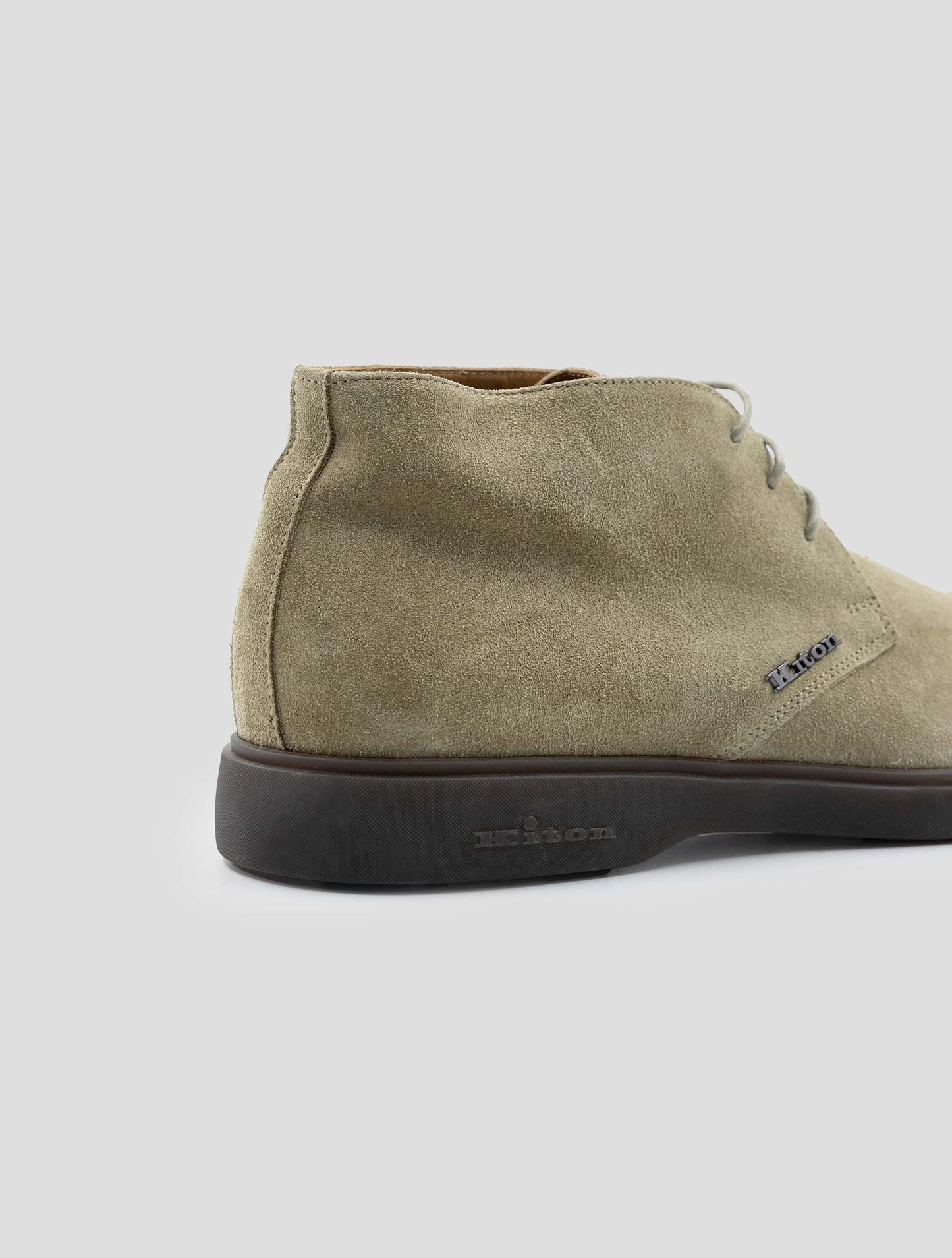 Kiton Beige Leather Suede Boots