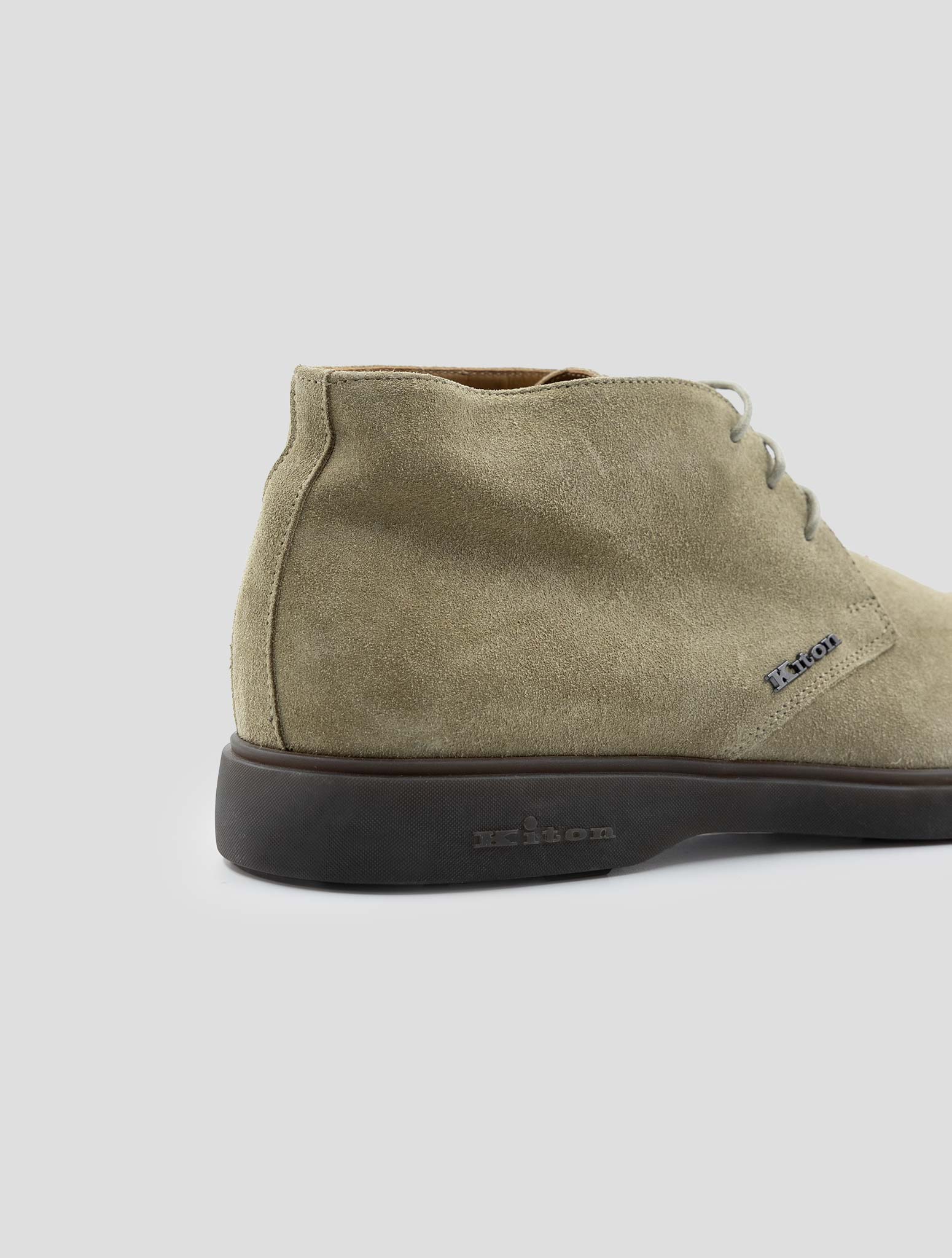 Kiton Beige Leather Suede Boots