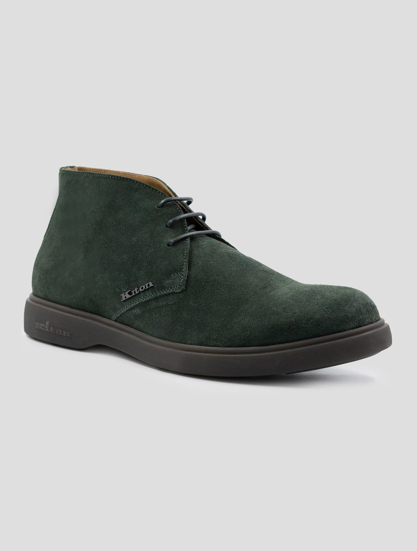 Kiton Green Leather Suede Boots
