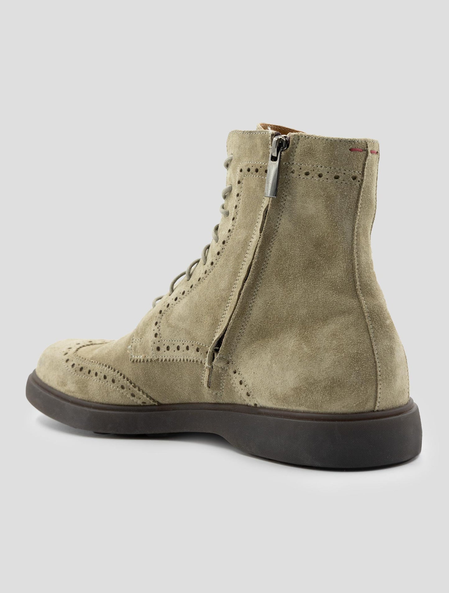 Kiton Beige Leather Suede Boots