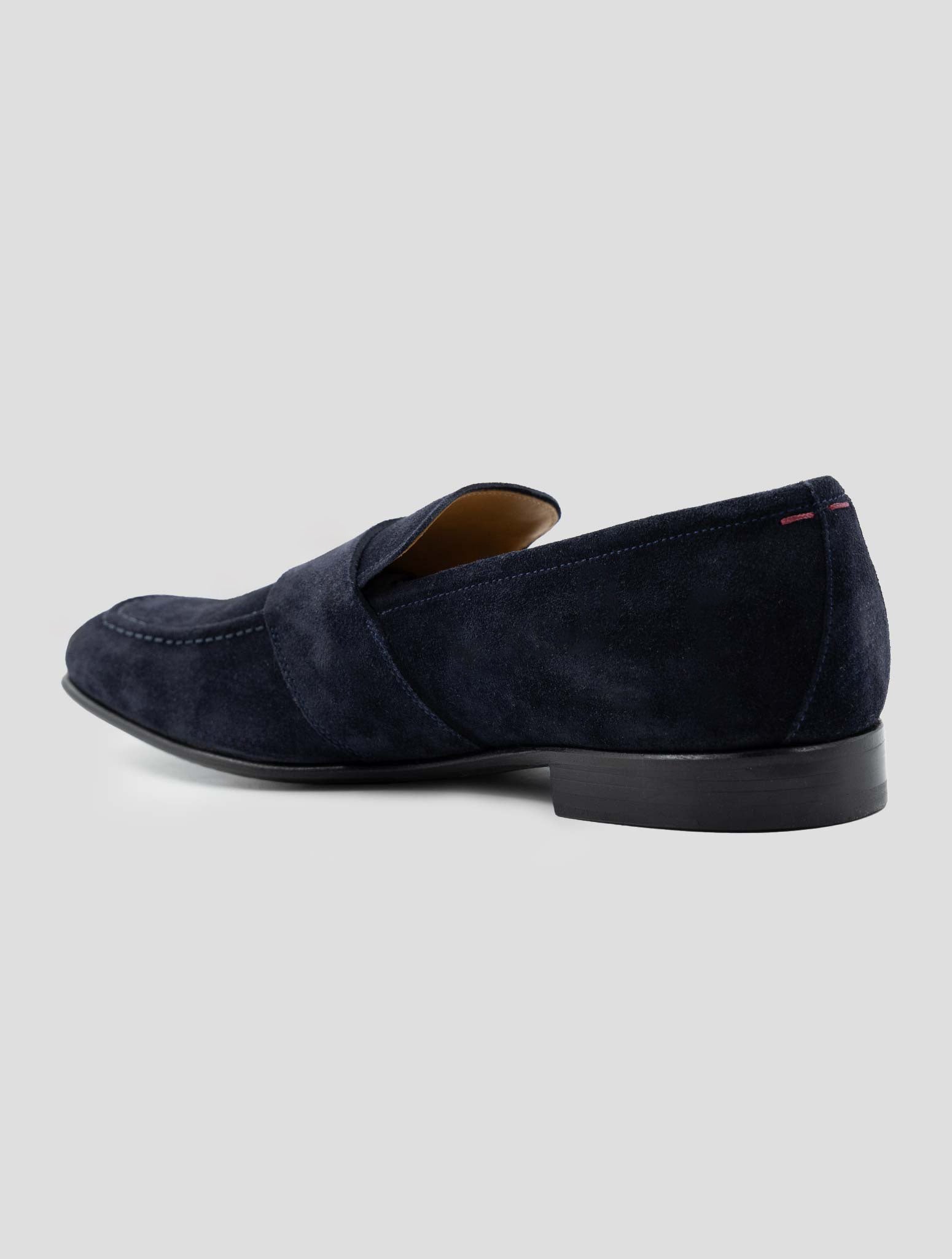 Kiton Blue Leather Suede Loafers