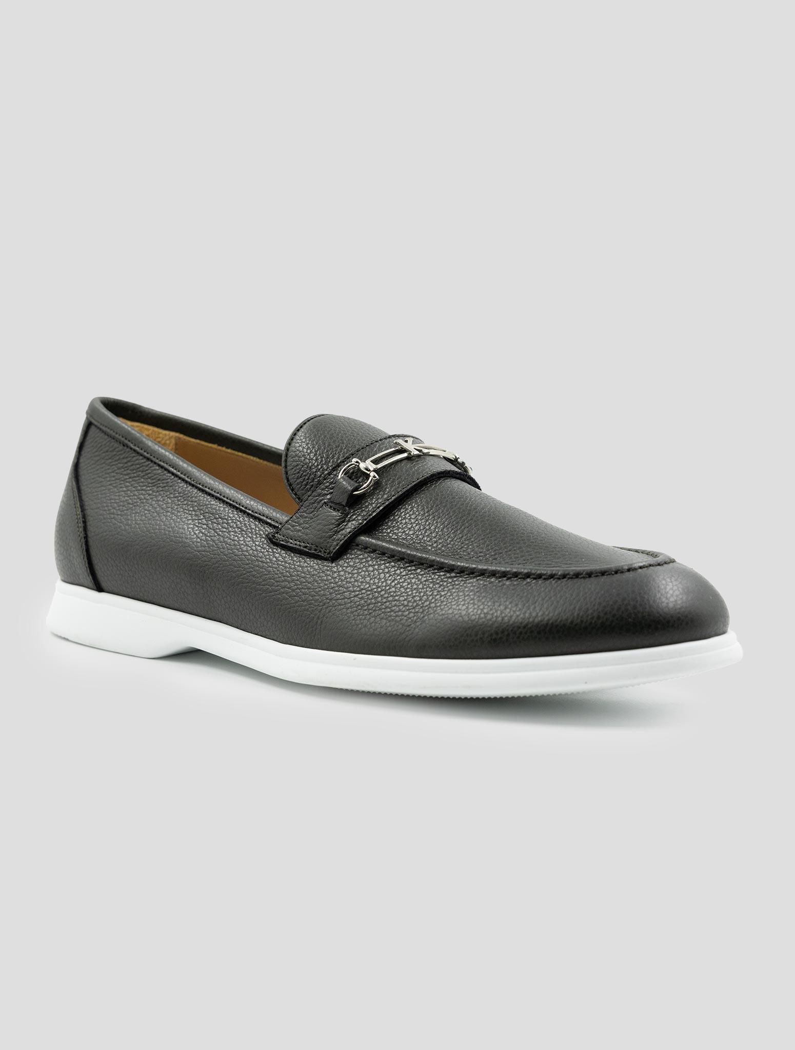 Kiton Dark Green Leather Loafers