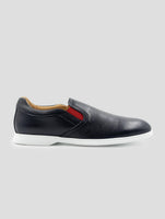 Kiton Dark Blue Leather Loafers