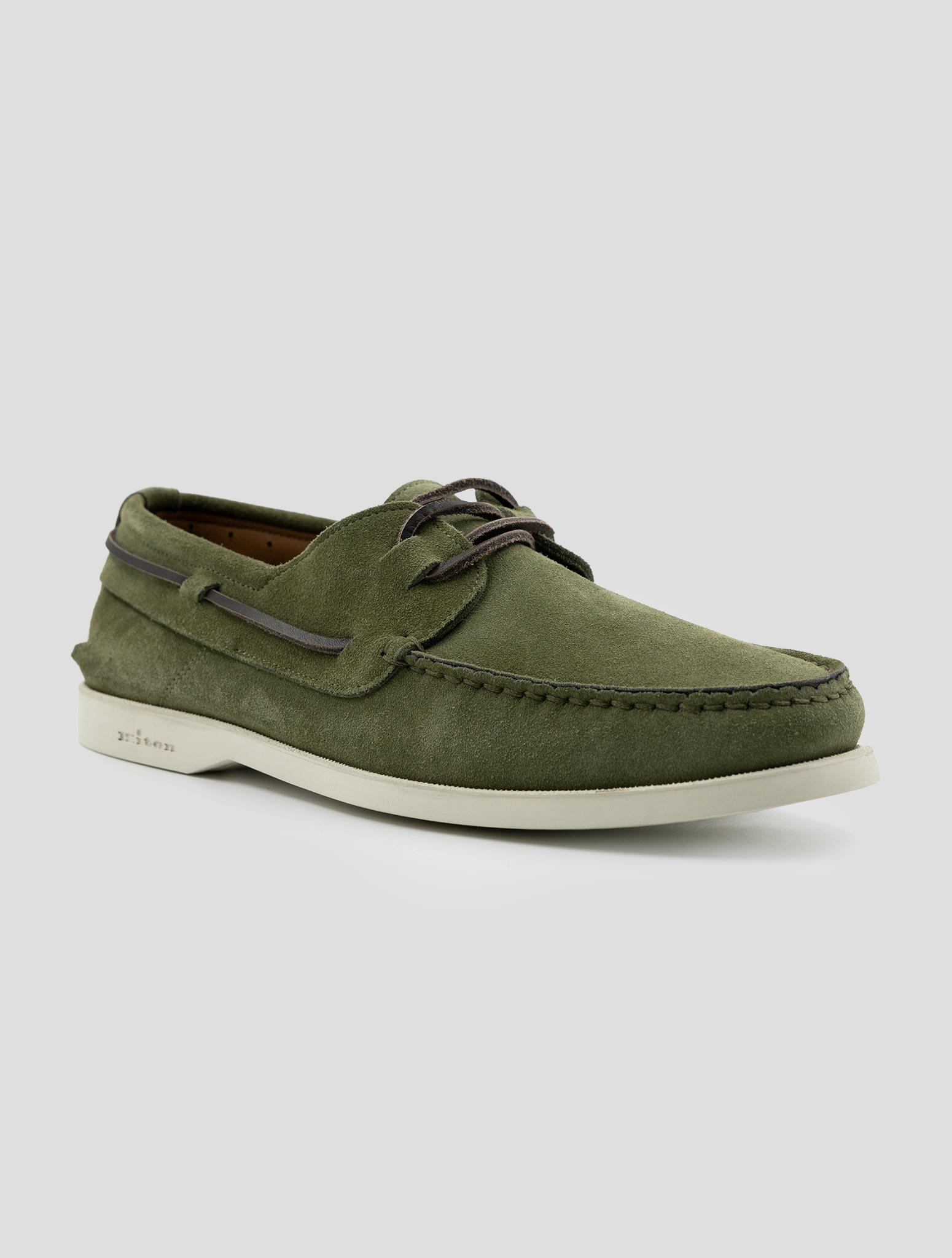 Kiton Green Leather Suede Loafers