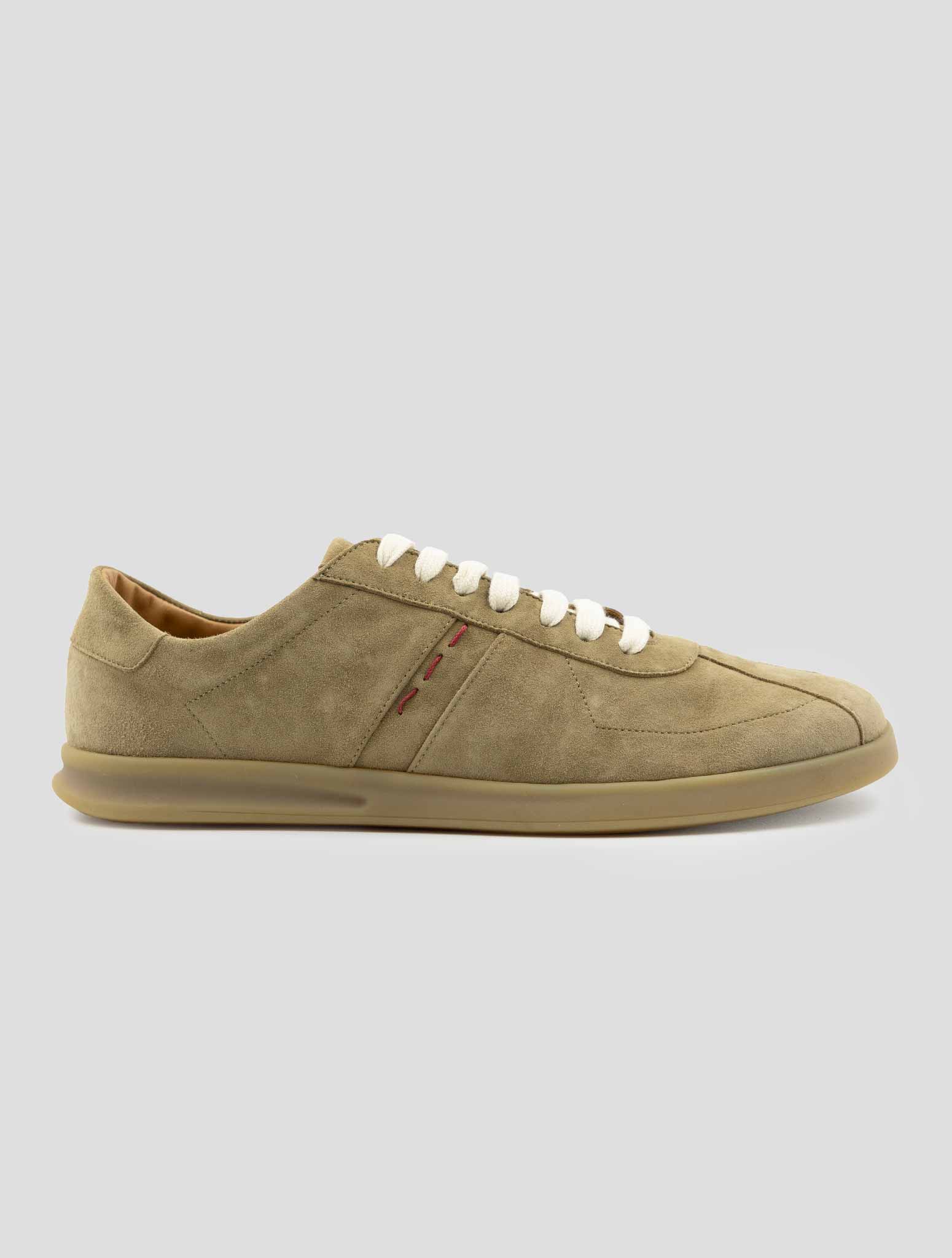 Kiton Beige Leather Suede Sneakers