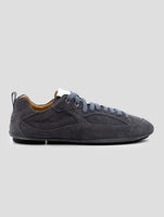 Kiton Gray Leather Suede Sneakers