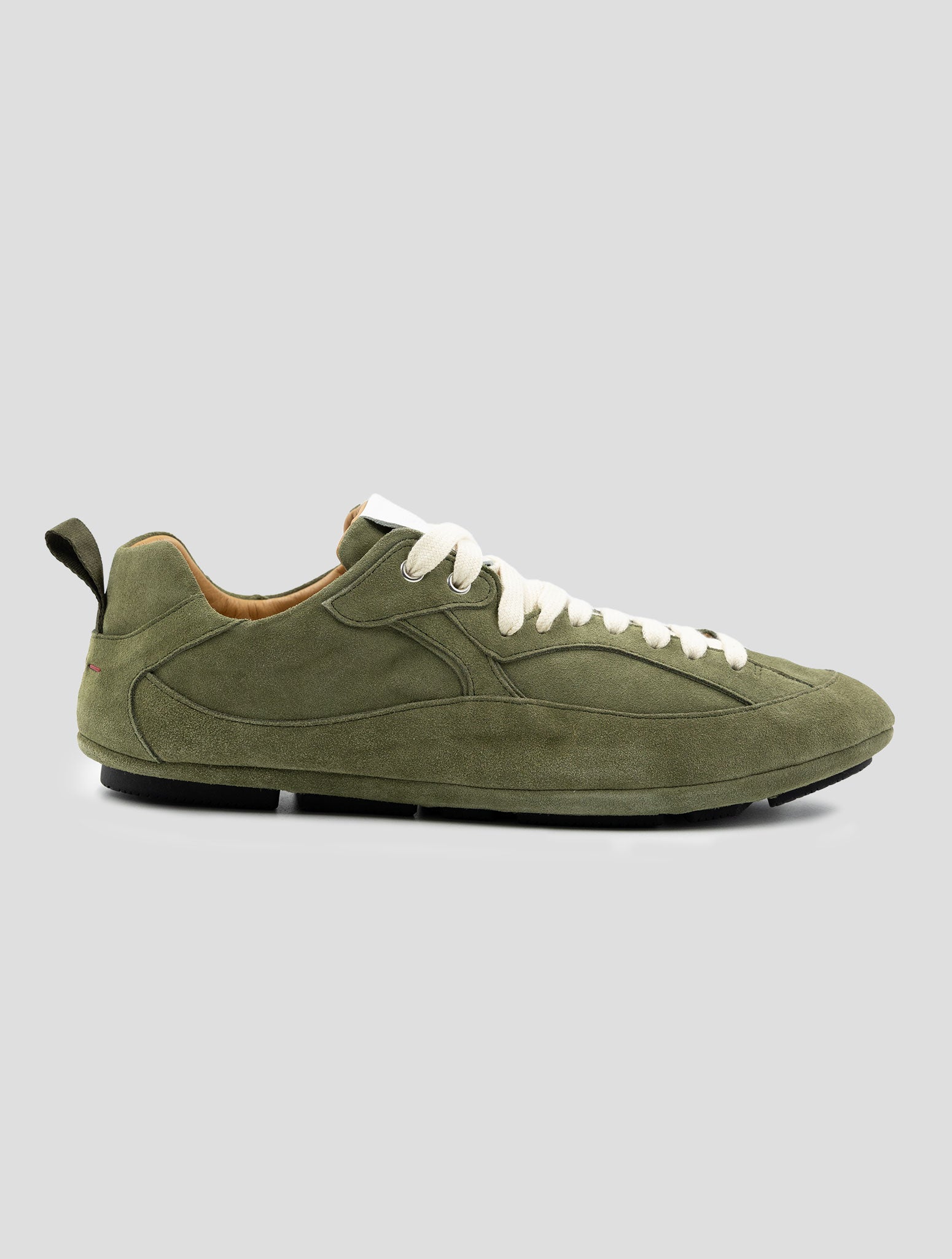 Kiton Green Leather Suede Sneakers