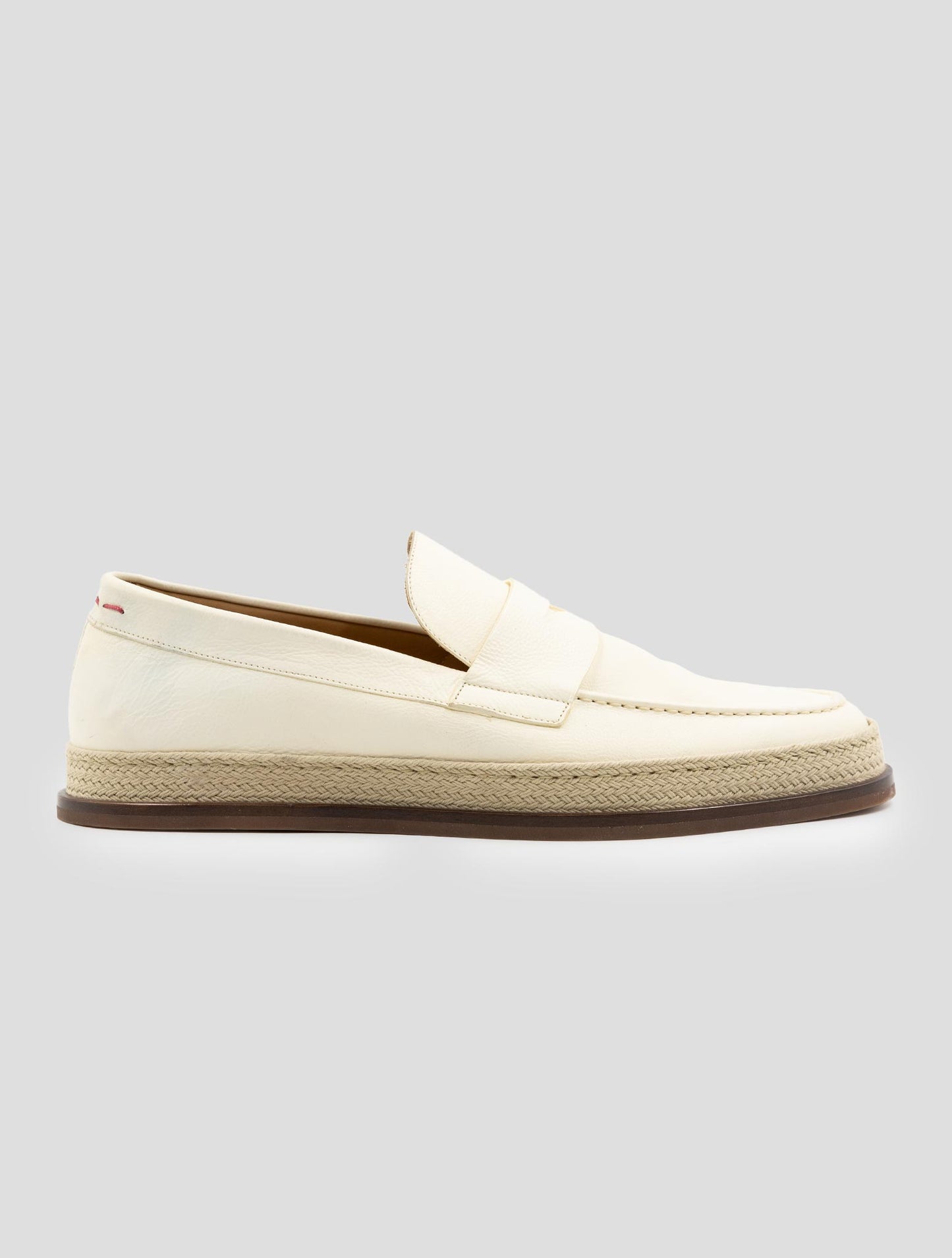 Kiton White Leather Loafers