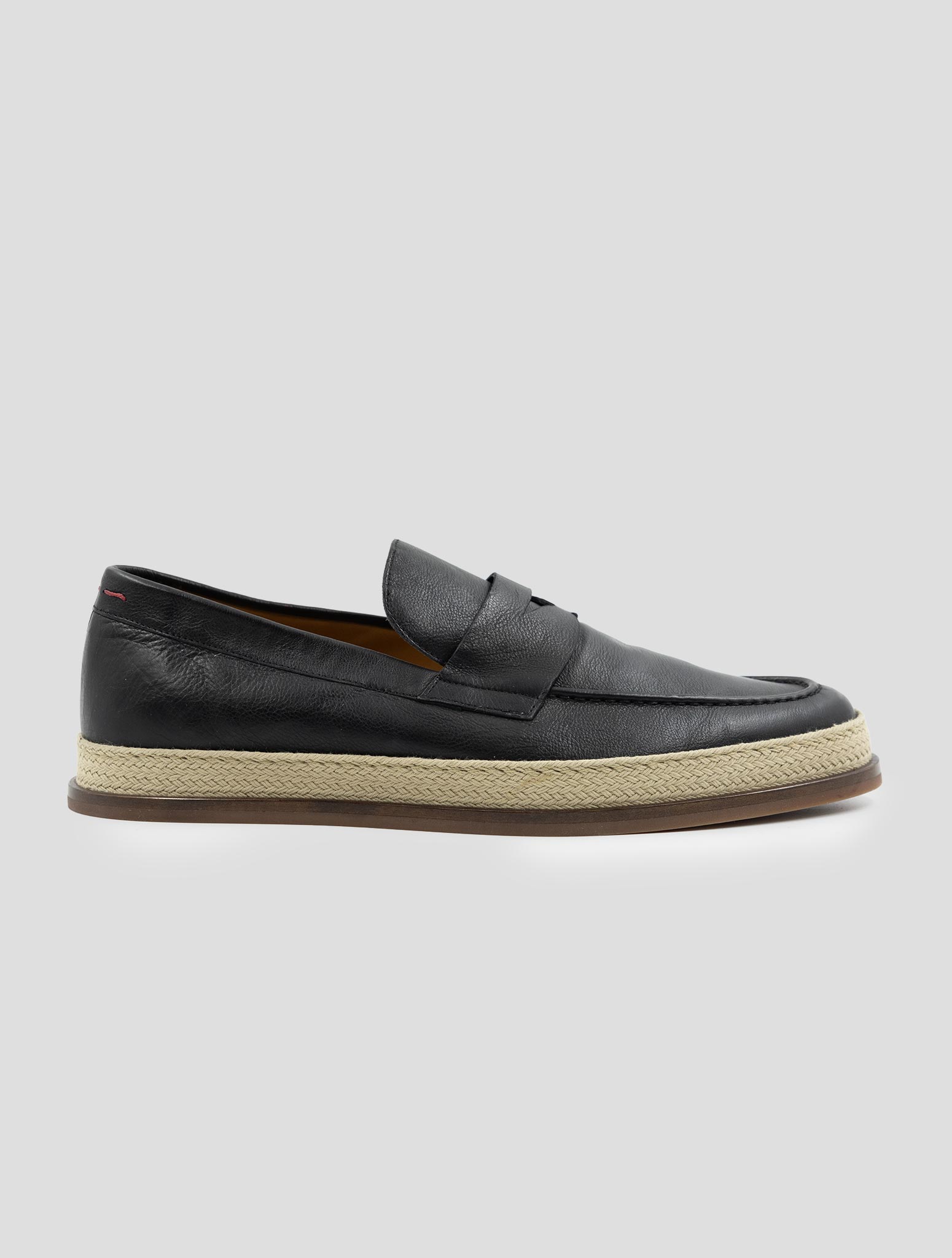 Kiton Black Leather Loafers