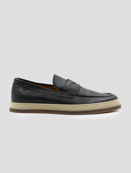 Kiton Black Leather Loafers