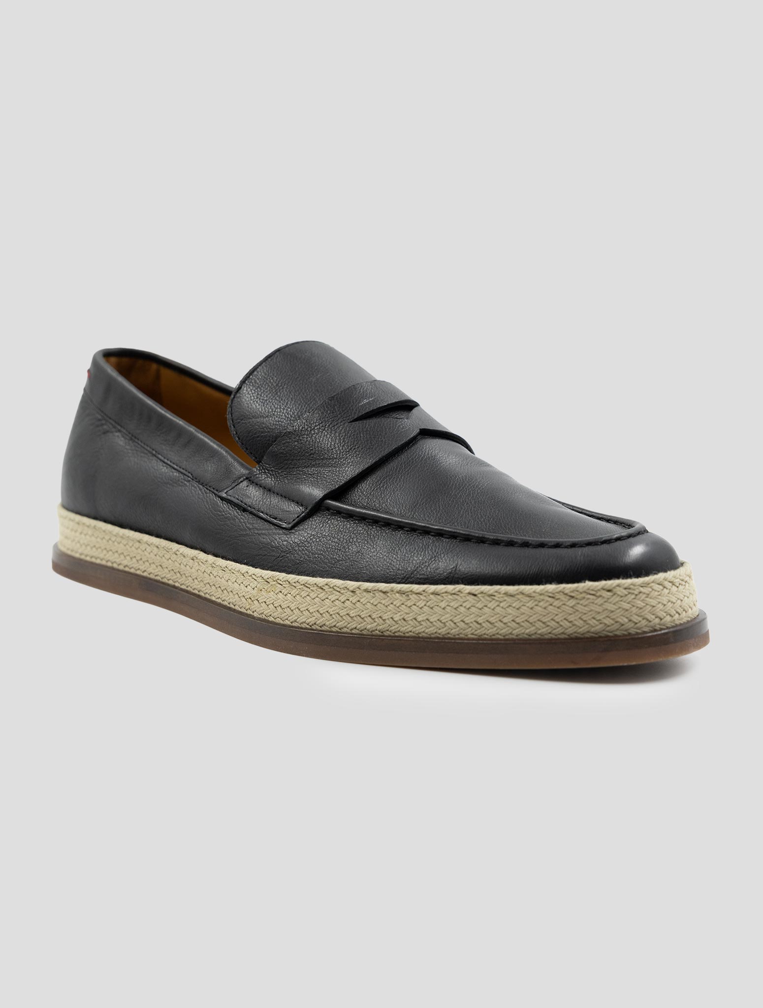 Kiton Black Leather Loafers
