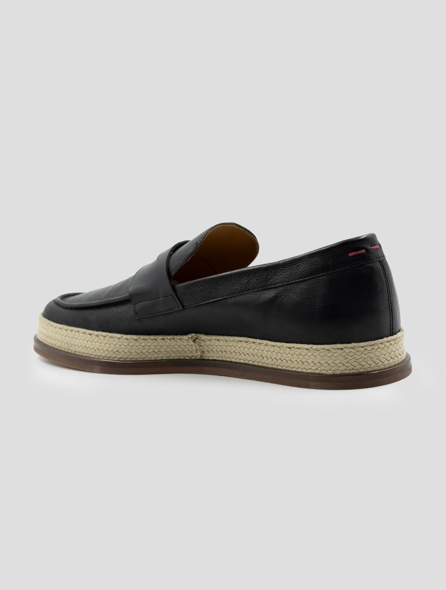 Kiton Black Leather Loafers