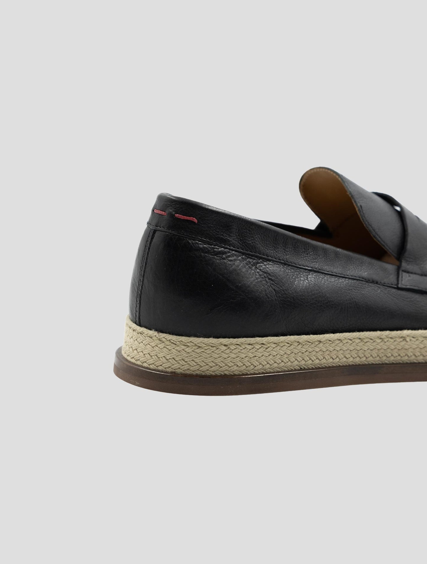 Kiton Black Leather Loafers