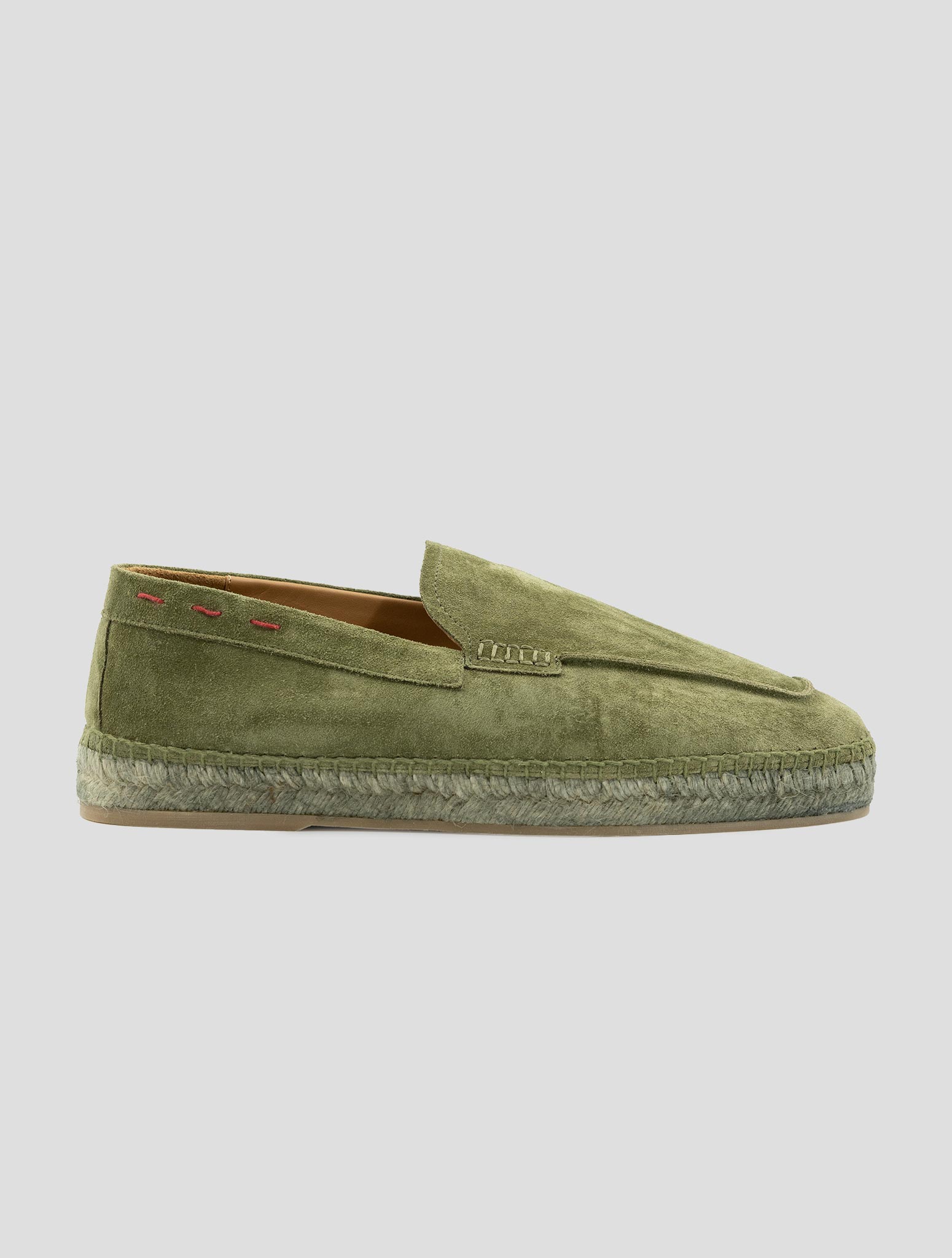 Kiton Green Leather Suede Espadrillas