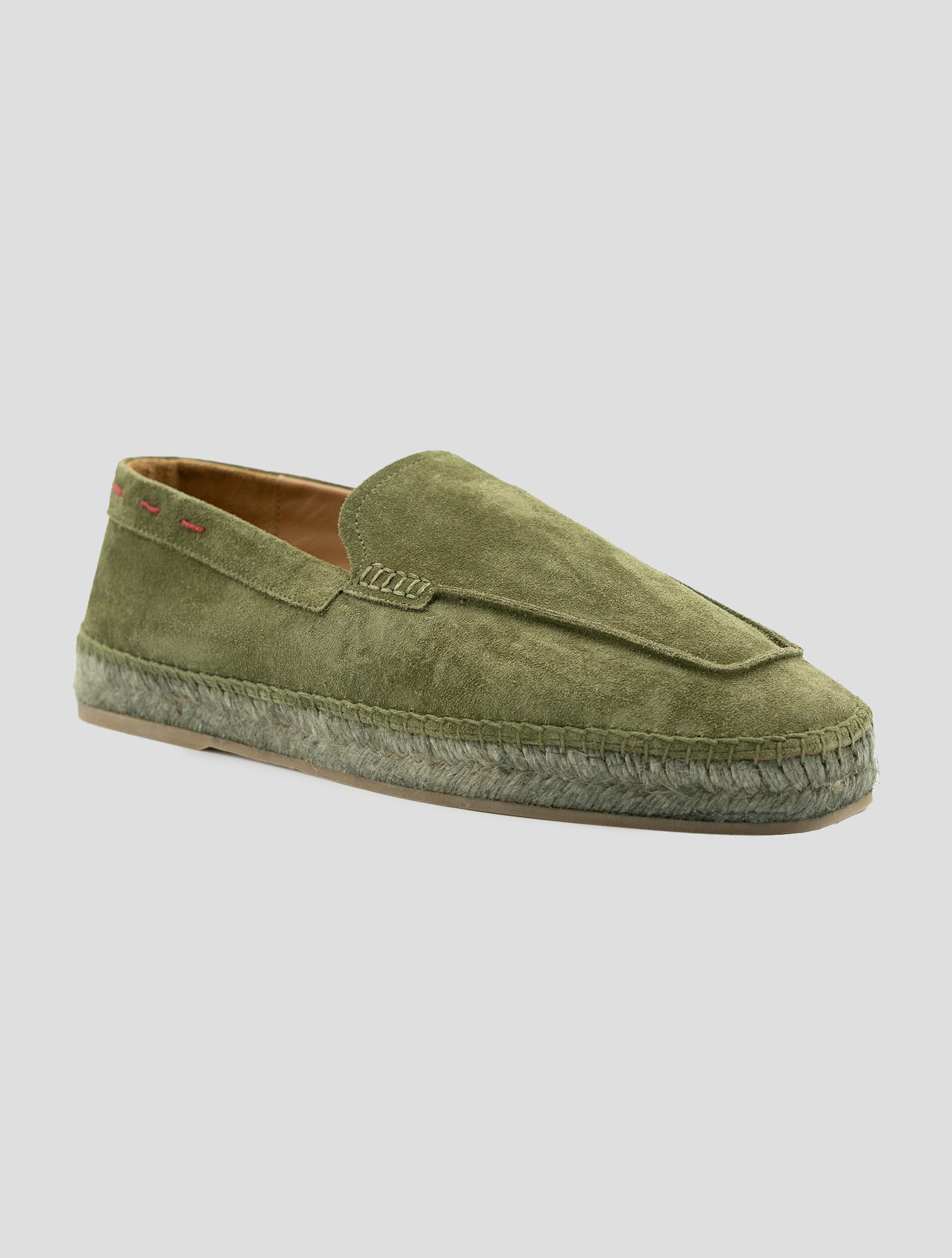 Kiton Green Leather Suede Espadrillas