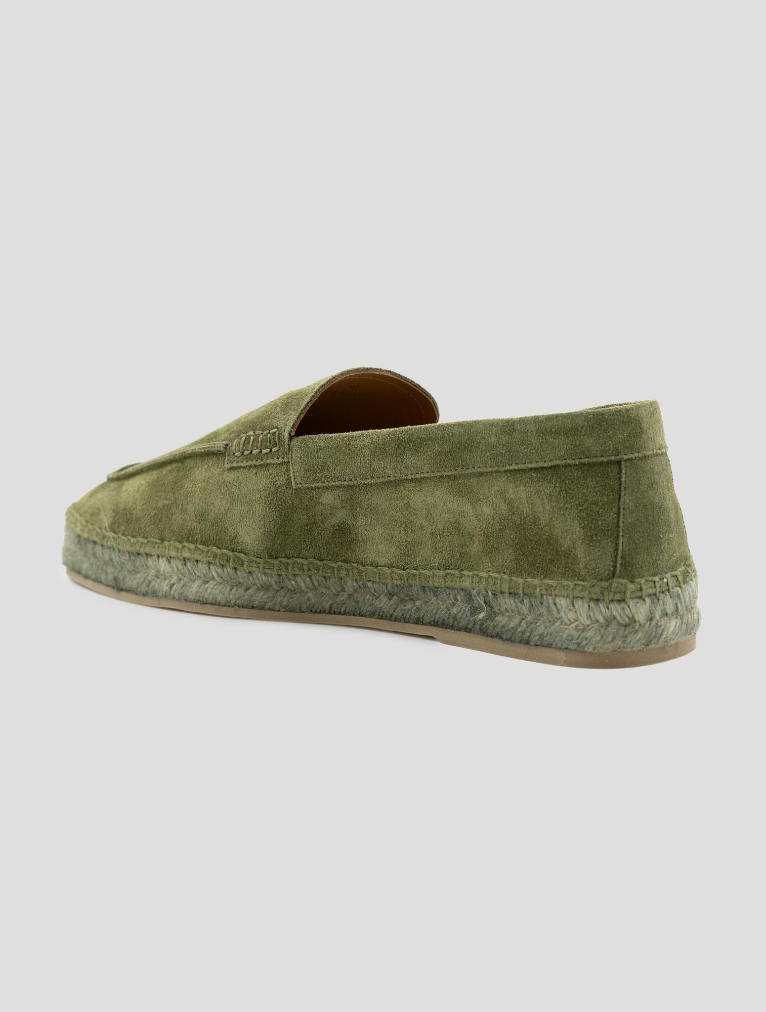 Kiton Green Leather Suede Espadrillas