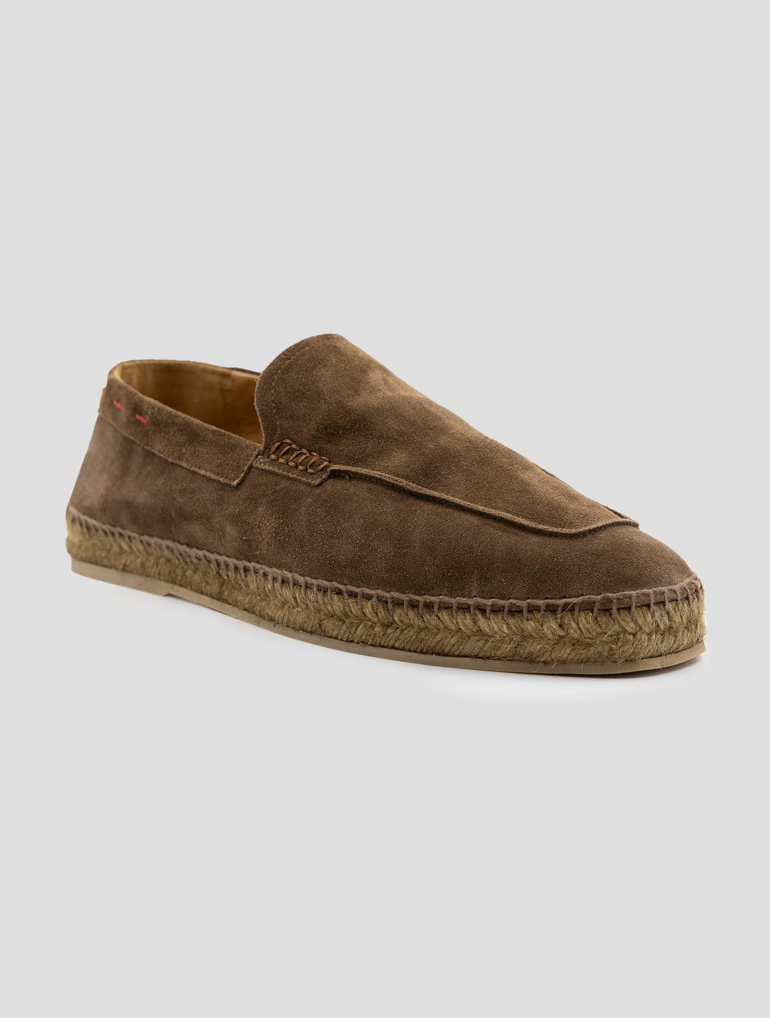 Kiton Brown Leather Suede Espadrillas