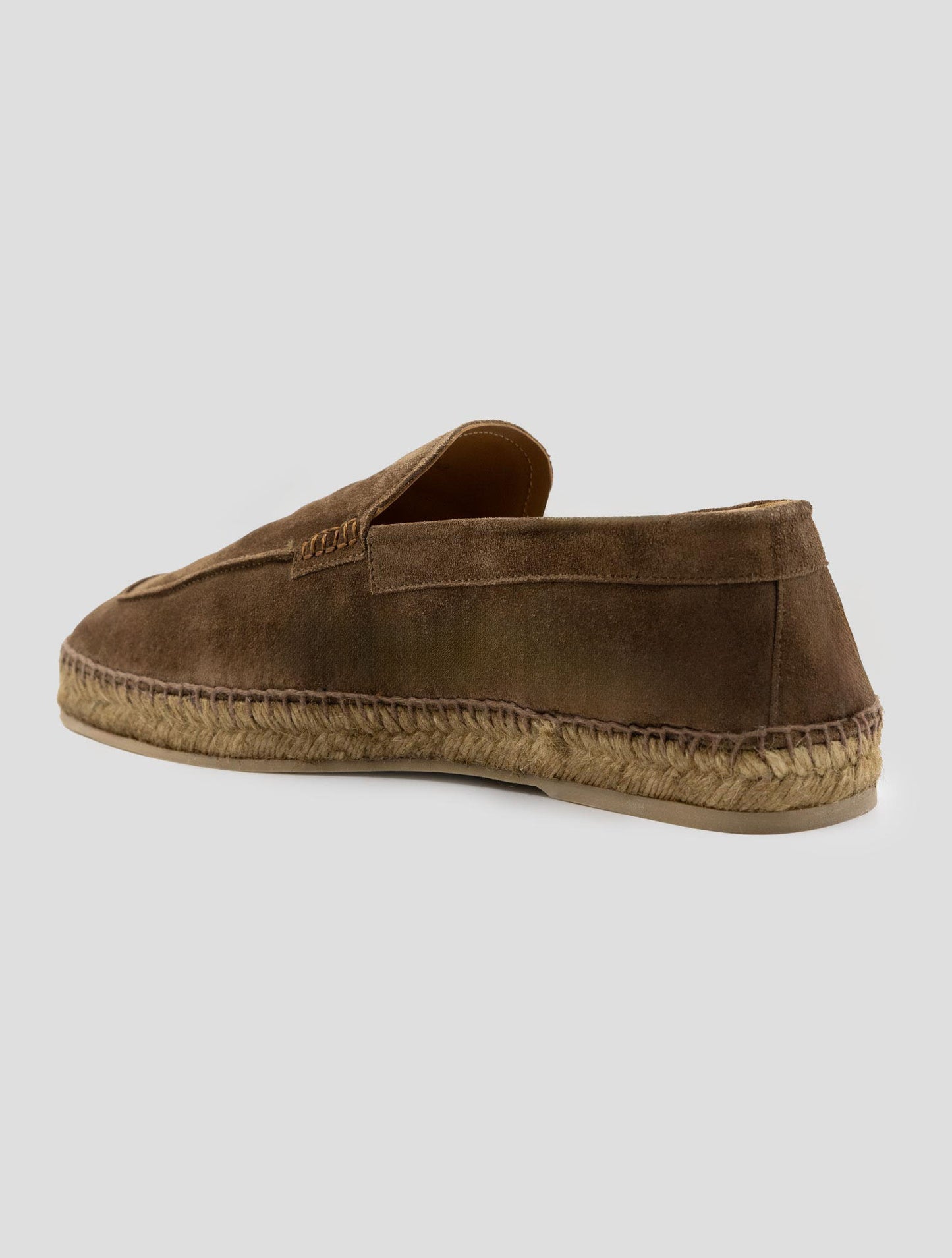 Kiton Brown Leather Suede Espadrillas