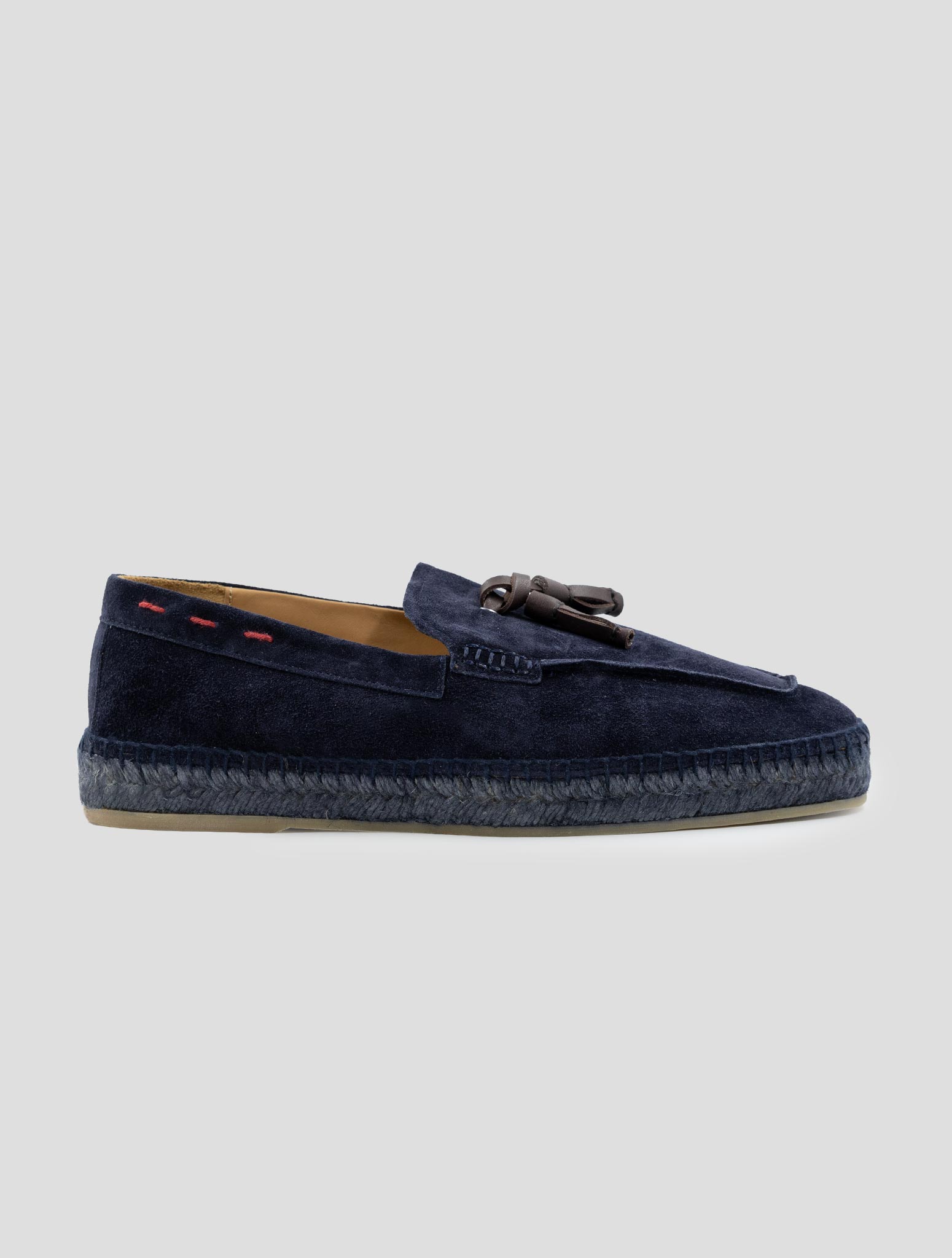Kiton Dark blue Leather Suede Esparillas