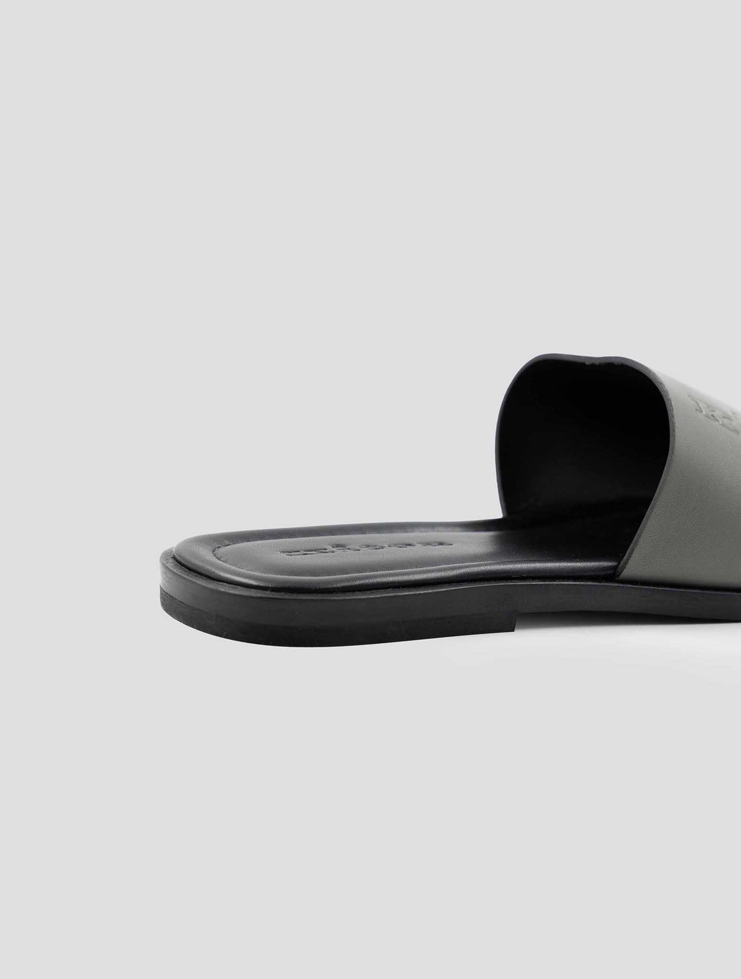 Kiton Black Gray Leather Slippers