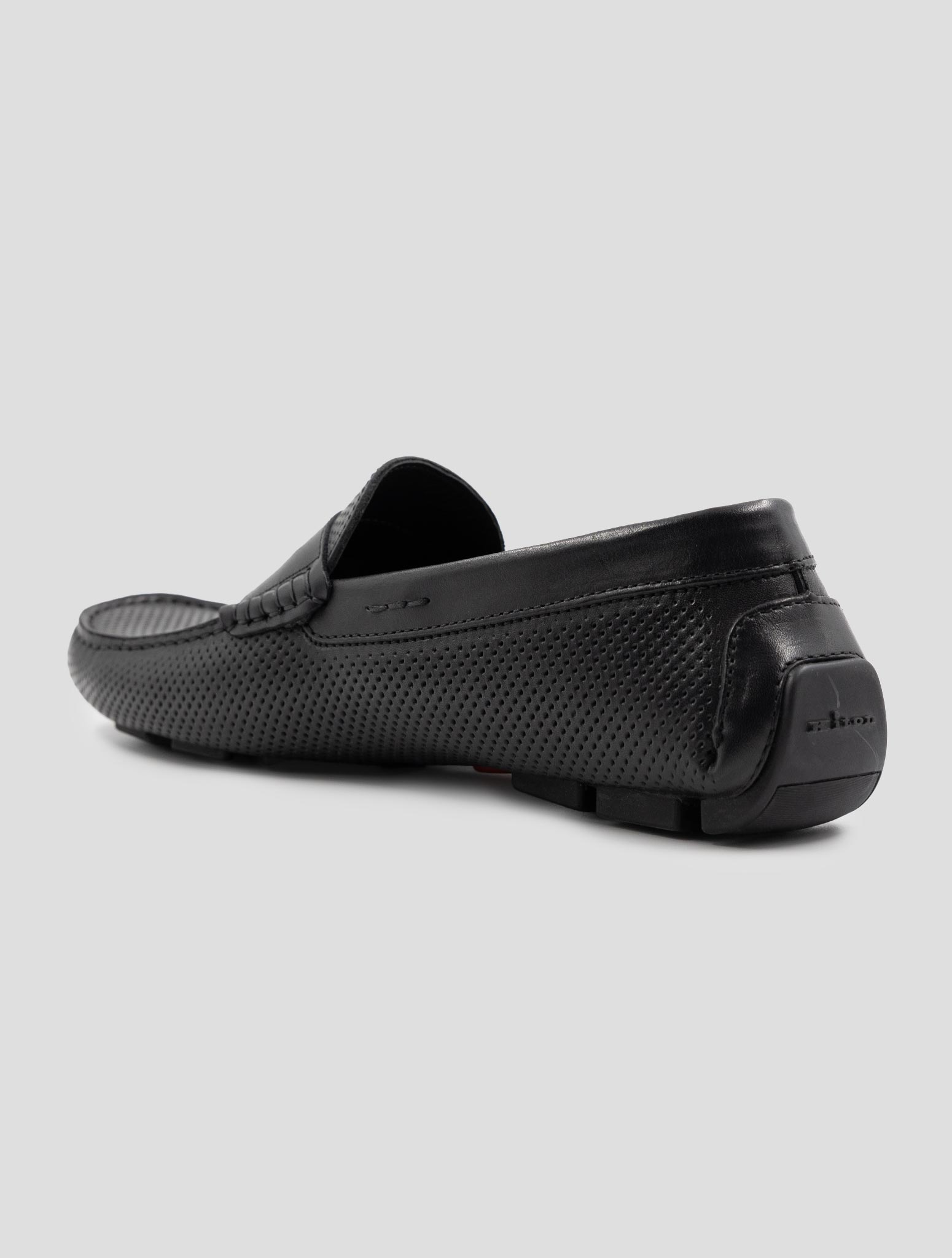Kiton Black Leather Loafers