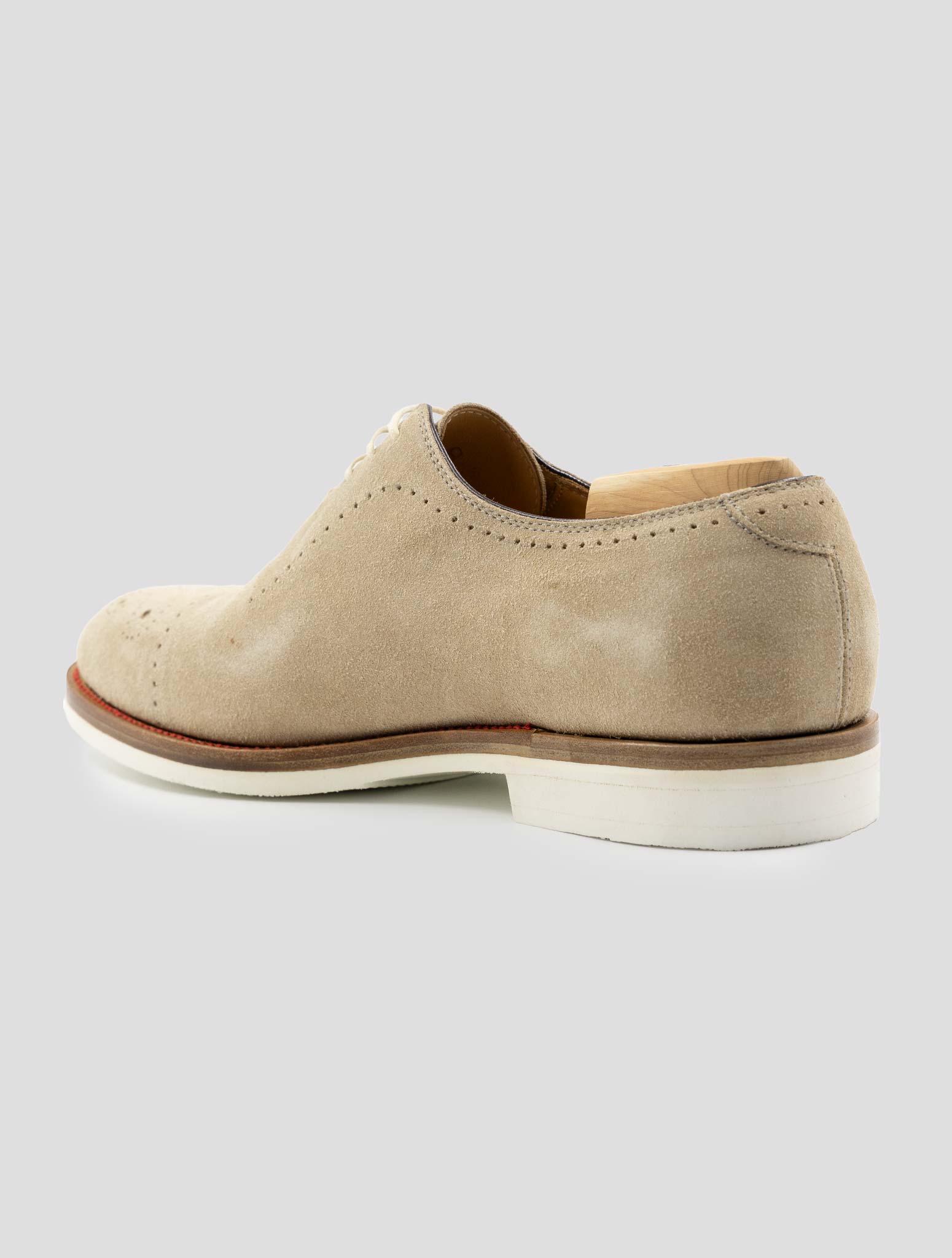 Kiton Beige Leather Suede Dress Shoes