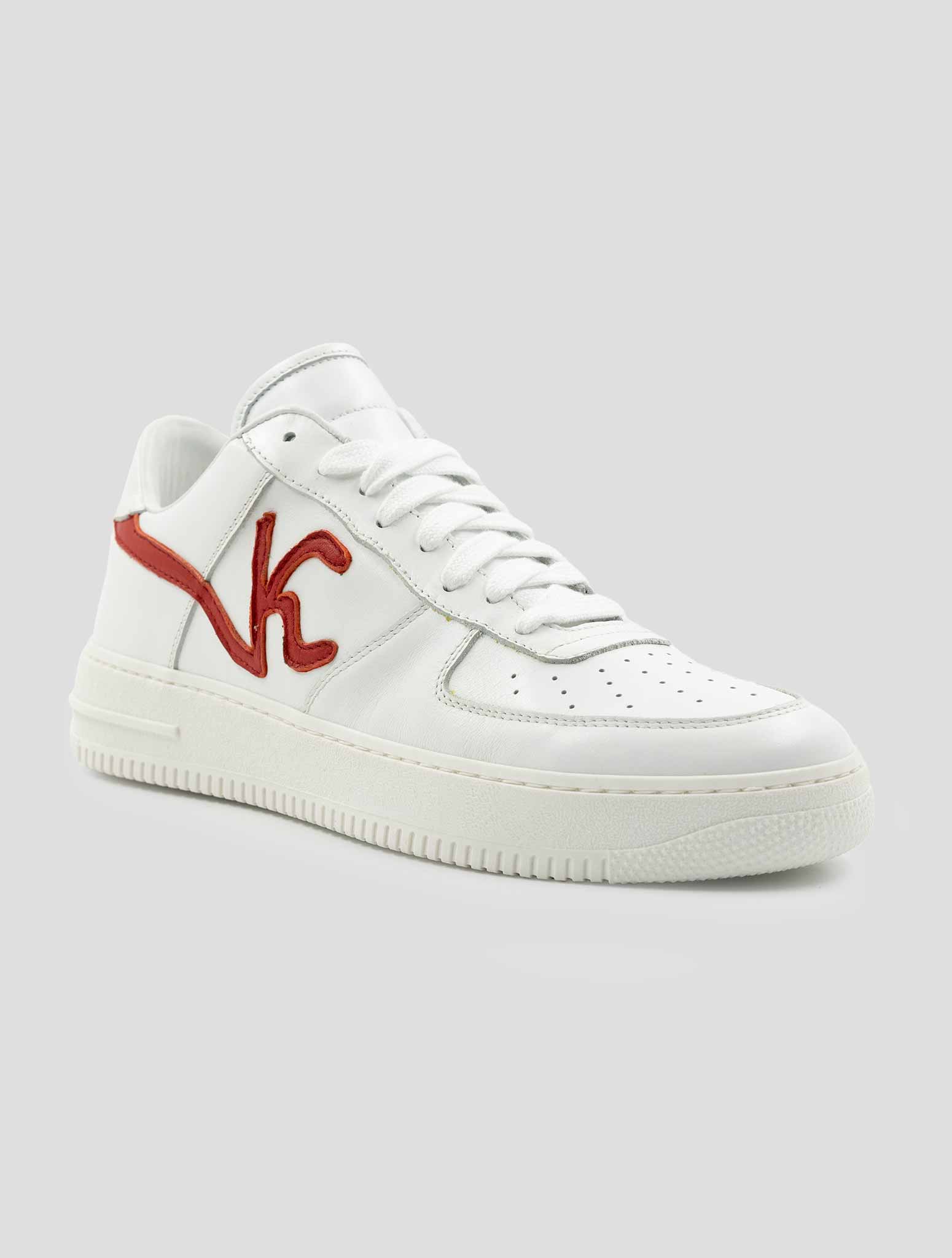 Kiton Knt White Leather Sneakers