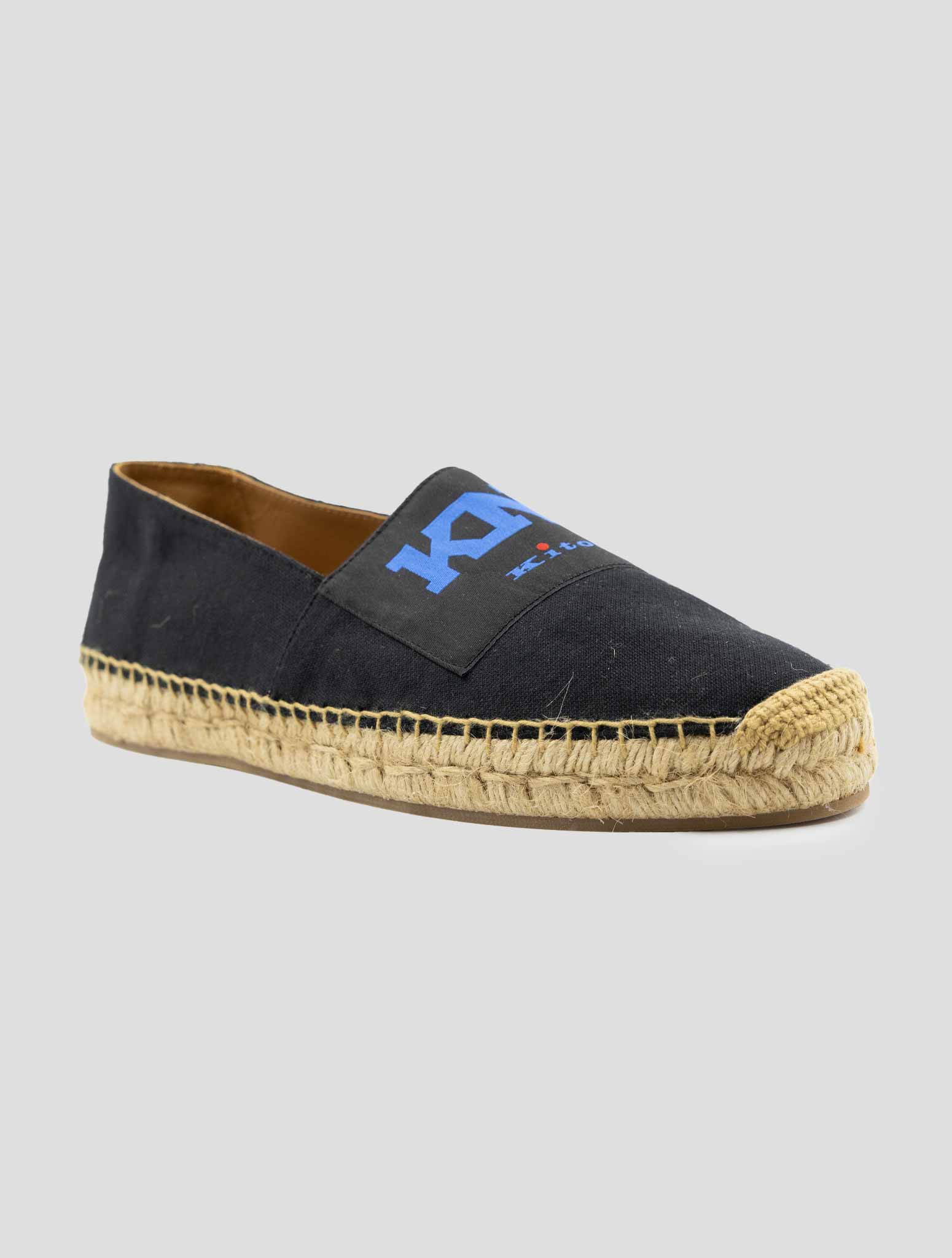 Kiton Knt Black Wool Espadrillas