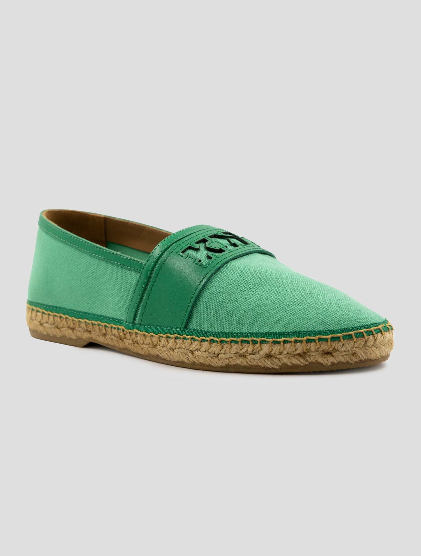 Kiton Knt Green Cotton Leather Espadrillas