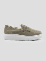 Kiton Beige Leather Suede Loafers