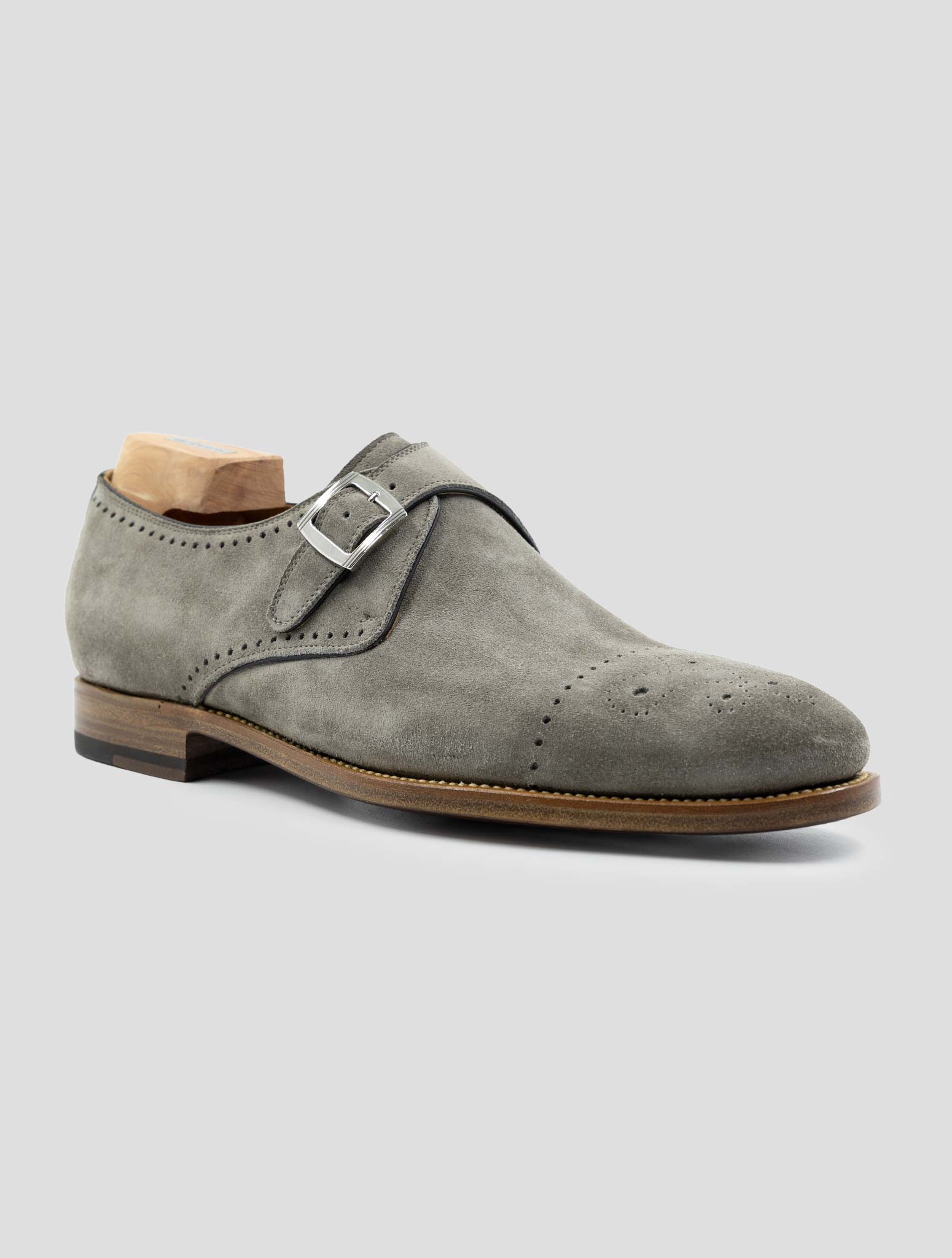 Kiton Gray Leather Suede Dress Shoes