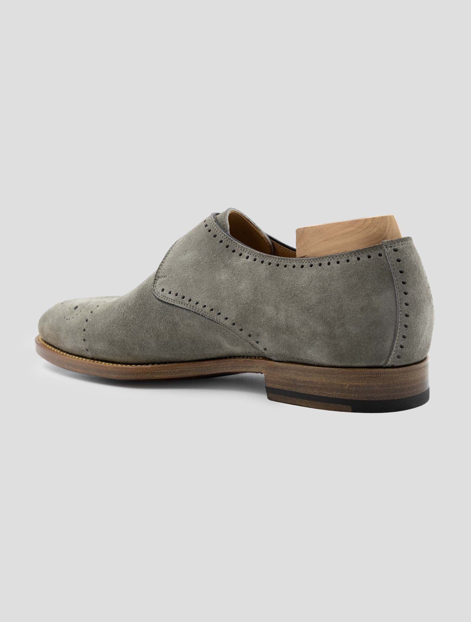 Kiton Gray Leather Suede Dress Shoes