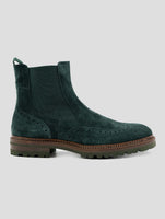 Kiton Green Leather Suede Boots