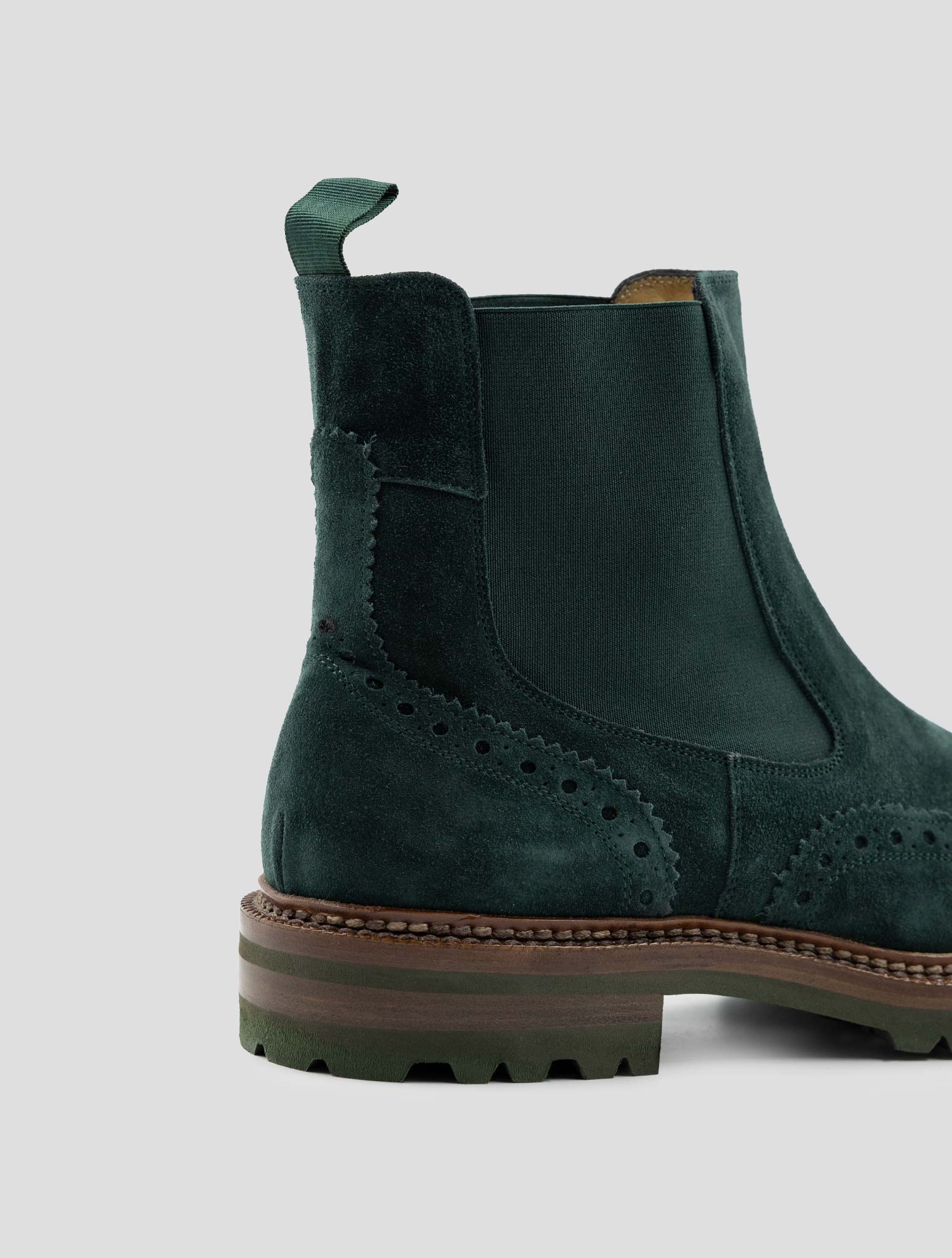 Kiton Green Leather Suede Boots
