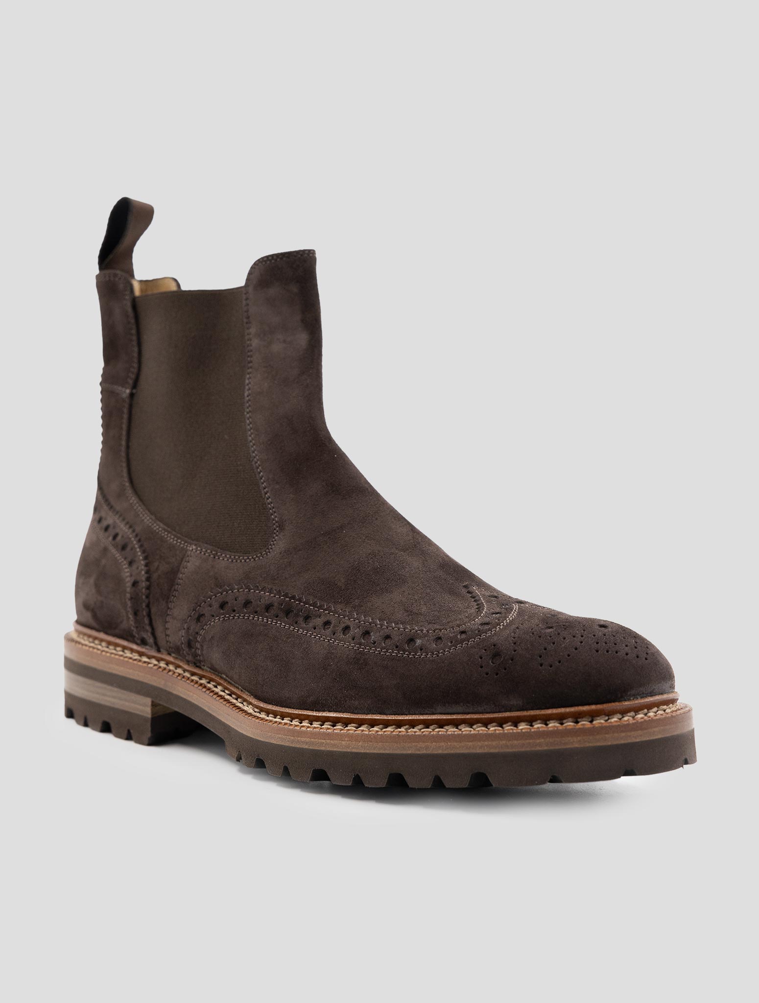 Kiton Brown Leather Suede Boots
