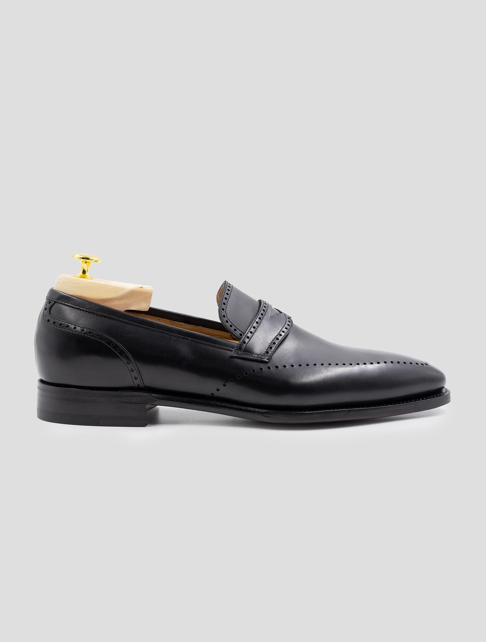 Kiton Black Leather Loafers