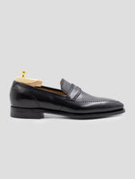 Kiton Black Leather Loafers