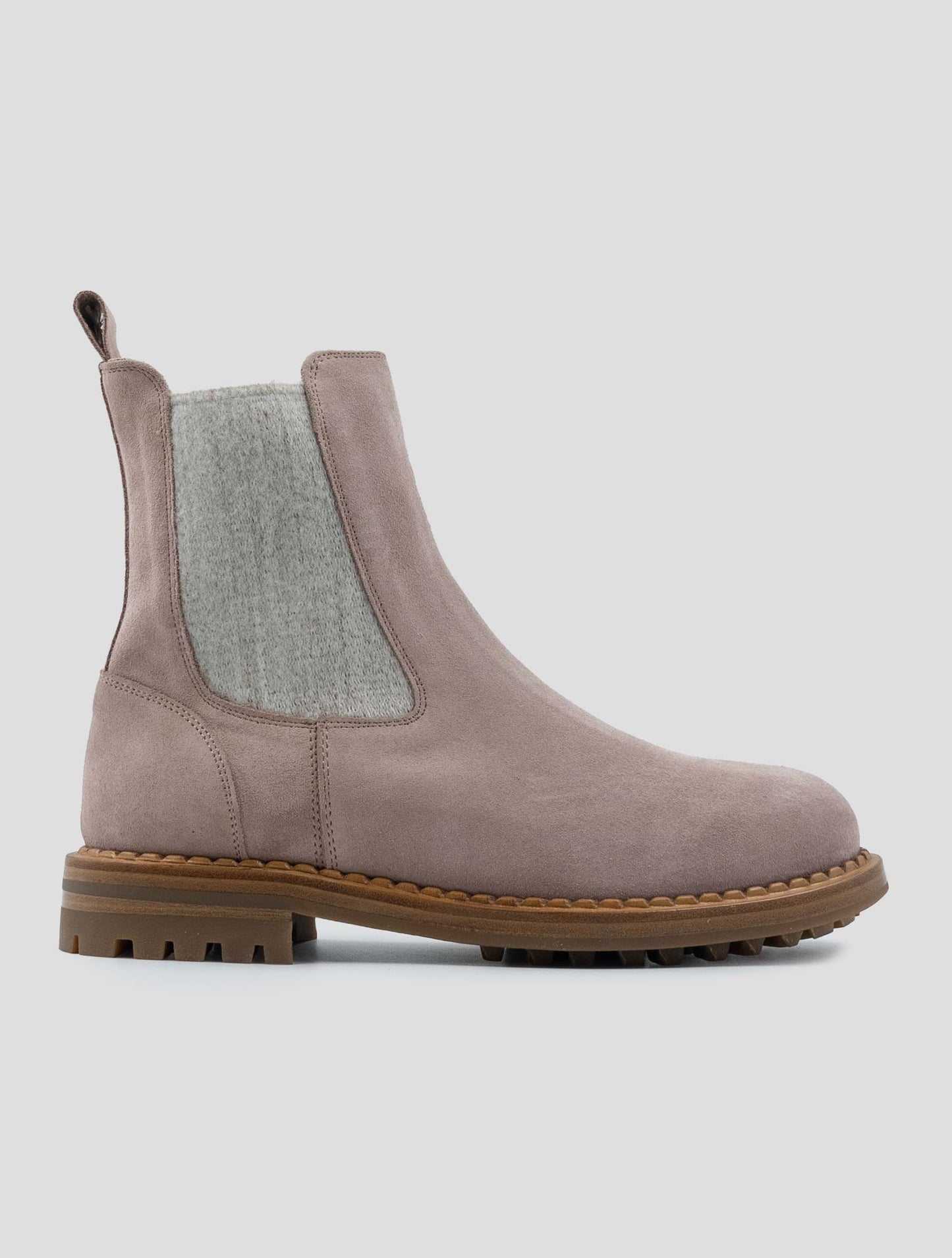Kiton Pink Leather Suede With Fur Boots