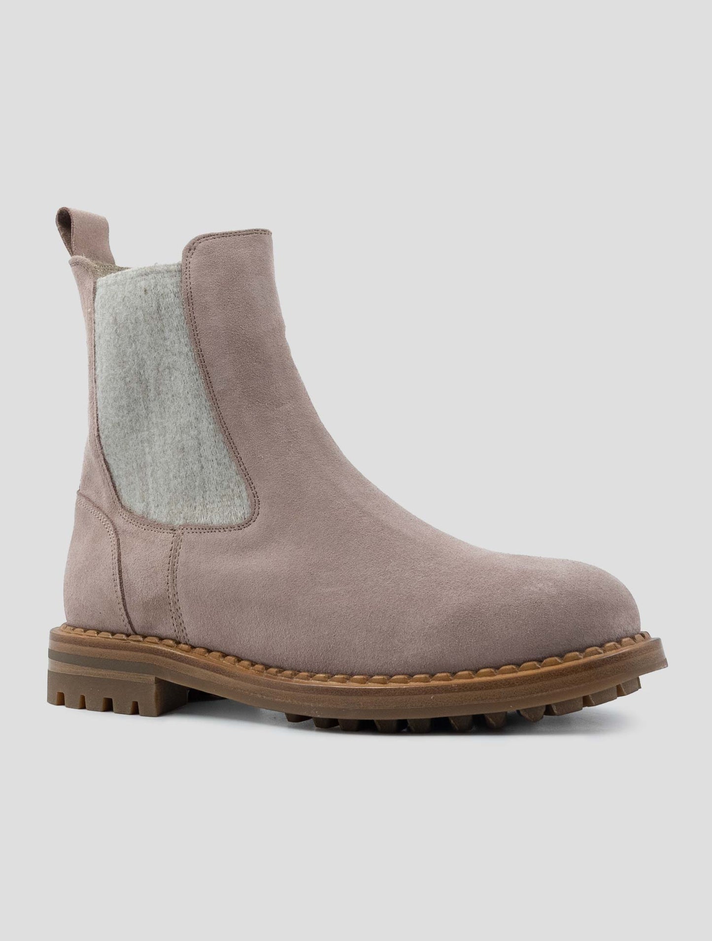 Kiton Pink Leather Suede With Fur Boots