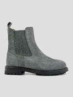 Kiton Gray Leather Suede Boots
