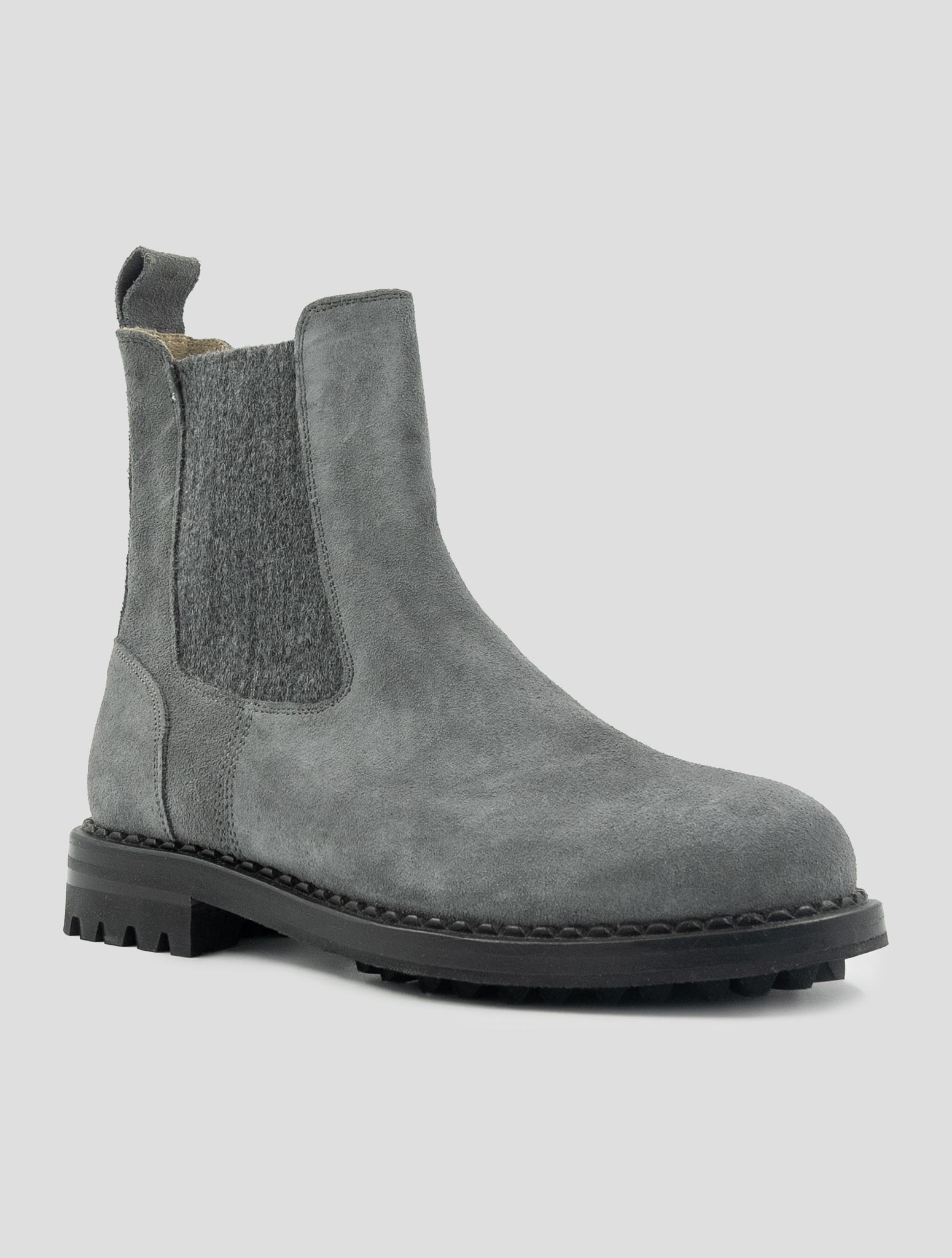Kiton Gray Leather Suede Boots