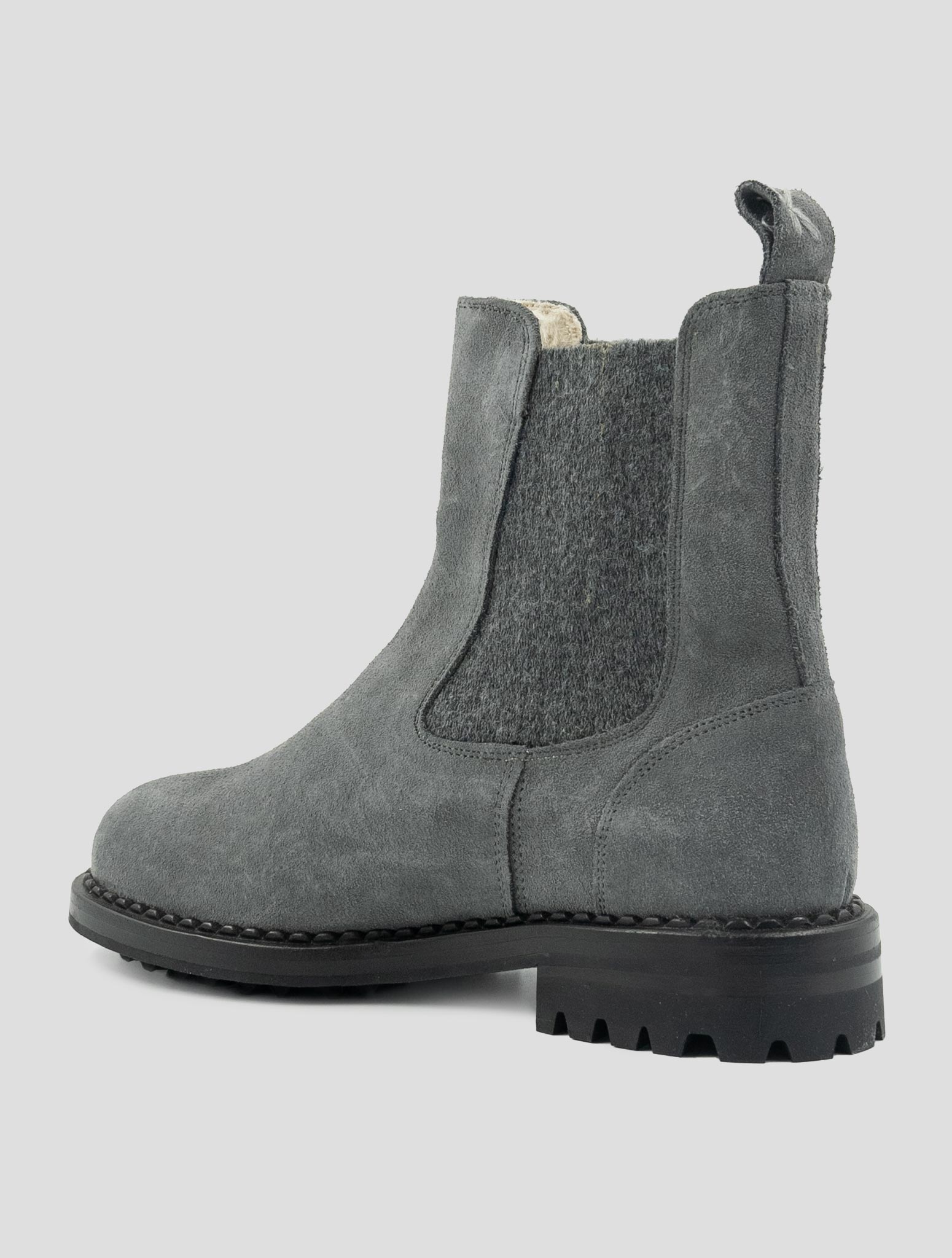 Kiton Gray Leather Suede Boots