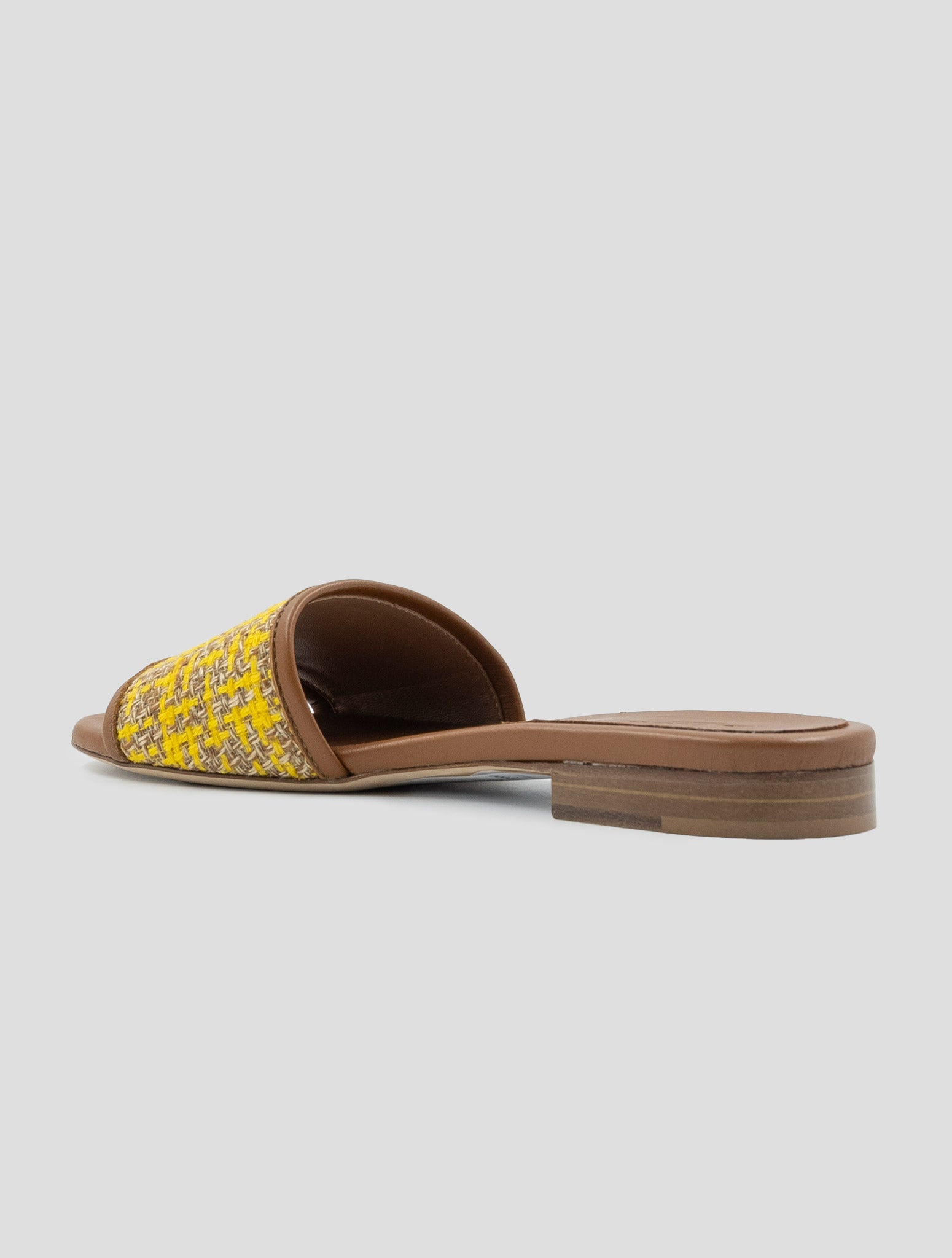 Kiton Yellow Brown Linen Viscose Sandals